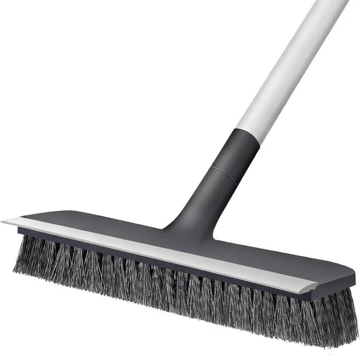 Floor Scrub Brush with Long Handle - Adjustable Handle 2 in 1 Scrape and Heav...