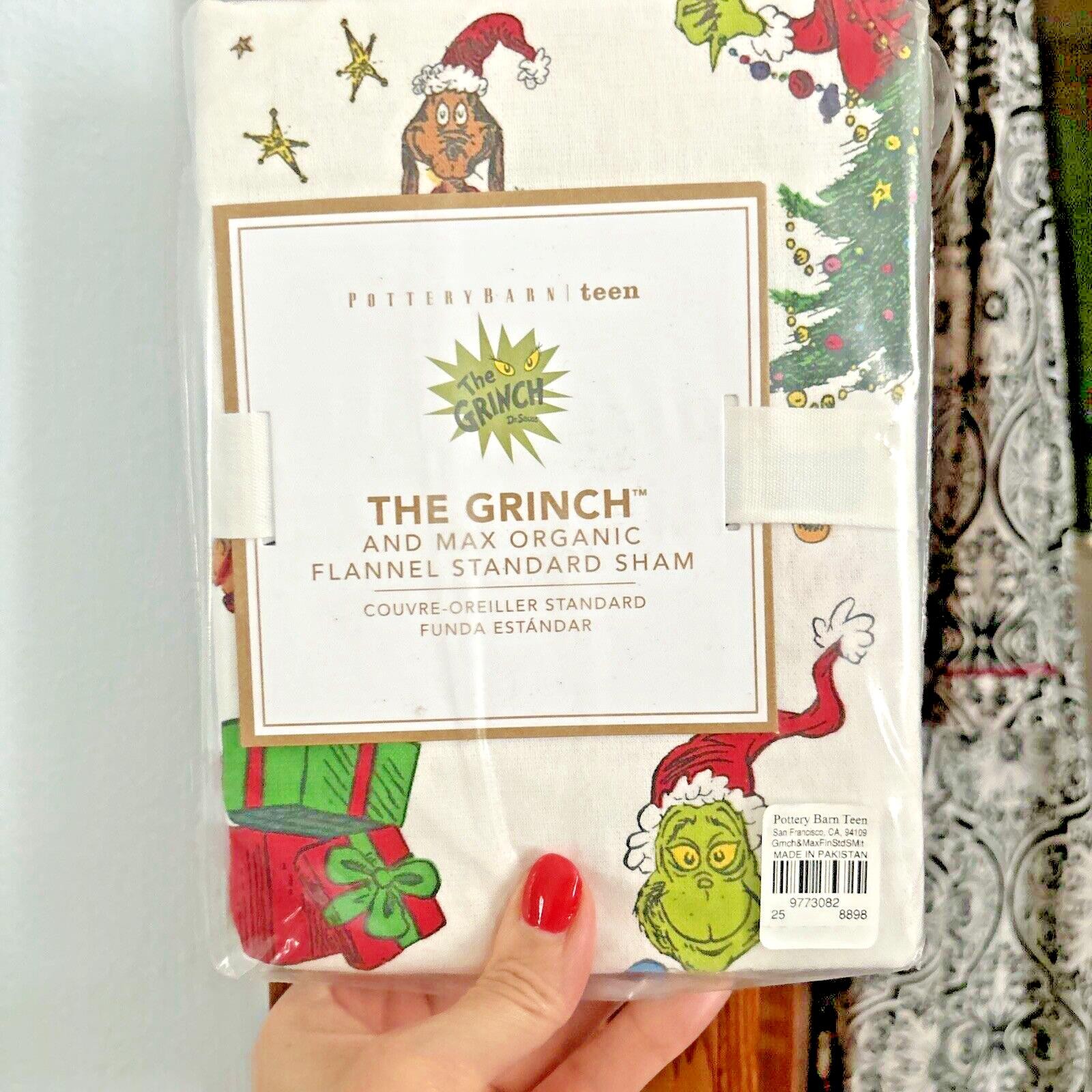 Pottery Barn Grinch Christmas pillow Sham Dr Seuss Holiday Disney Gift party ]