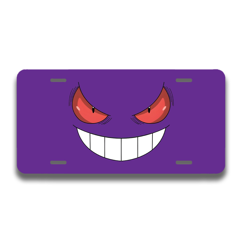 Gengar Pokemon Purple Weatherproof Anime License Plate 6" X 12"