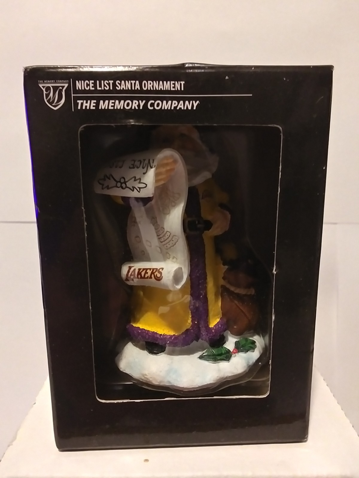 2017 The Memory Company NBA  Lakers, Nice List Santa Ornament.