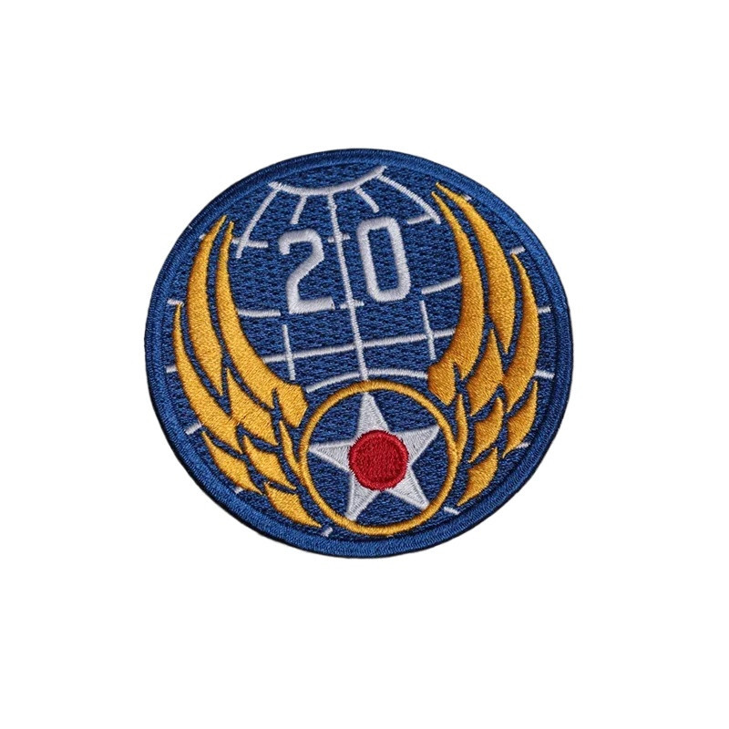 WWII US 20TH AIR FORCE AAF SLEEVE INSIGNIA EMBROIDERED PATCH BLUE