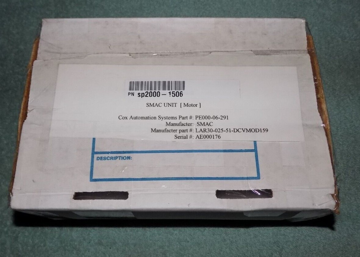 New SMAC LAR30-025-51-DCVMOD159 Electric Linear Actuator 24 VDC