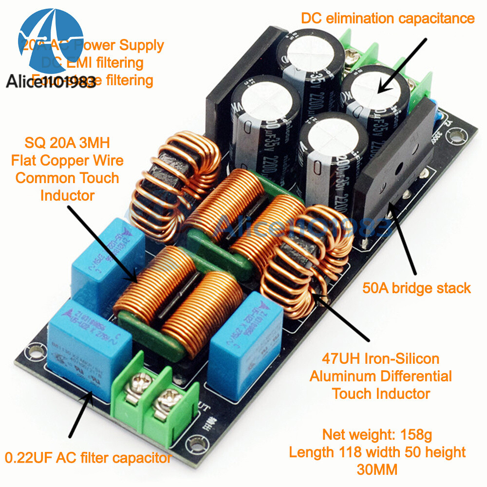4A/10A/20A Power Filter EMI Module Audio Amplifier High Frequency Filter Board