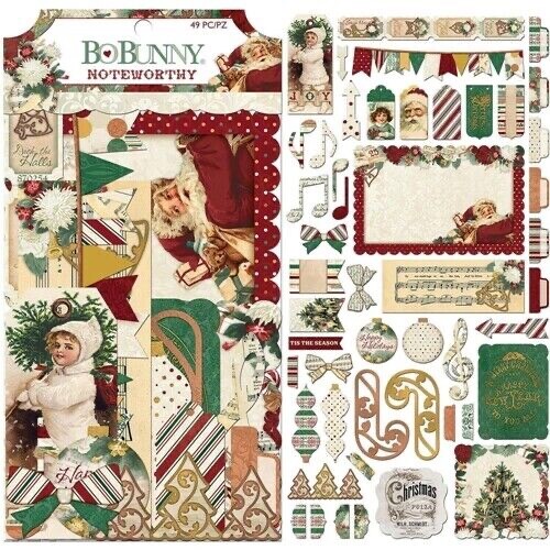BO BUNNY NOTEWORTHY DIE CUTS YULETIDE CAROL  49 PIECES