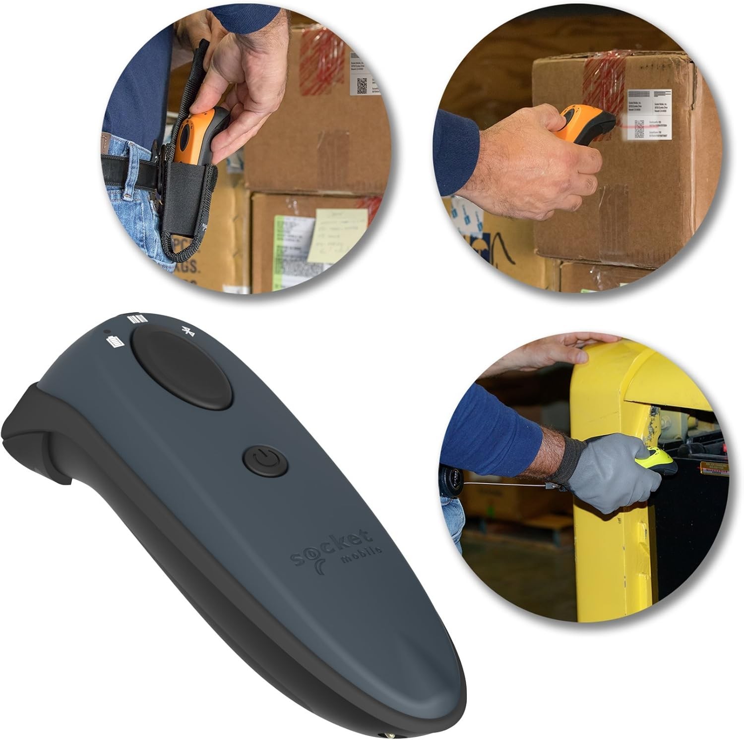 ✨ Open Box Socket Mobile DuraScan D730 1D Laser Bluetooth Barcode Scanner Gray