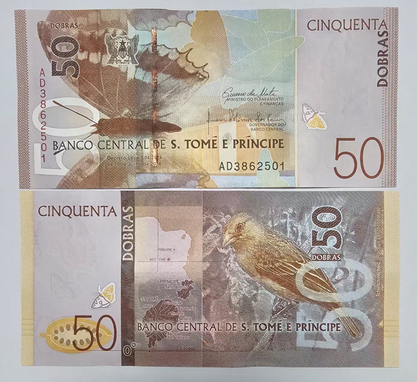 Sao Tome Principe Saint Thomas & Prince 50 Dobras 2024 2025 P 73 UNC Banknote