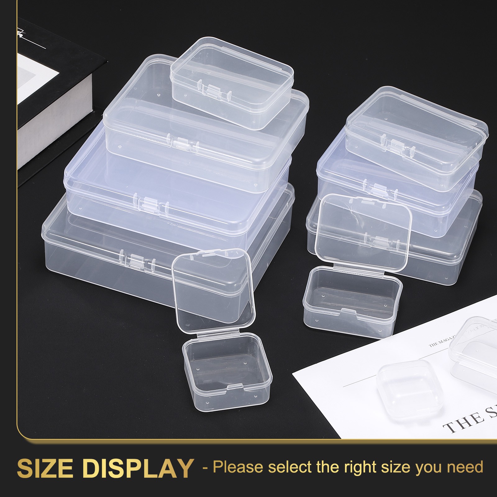 30Pcs Plastic Storage Containers Storage Boxes(3.74" x 2.56" x 0.98")