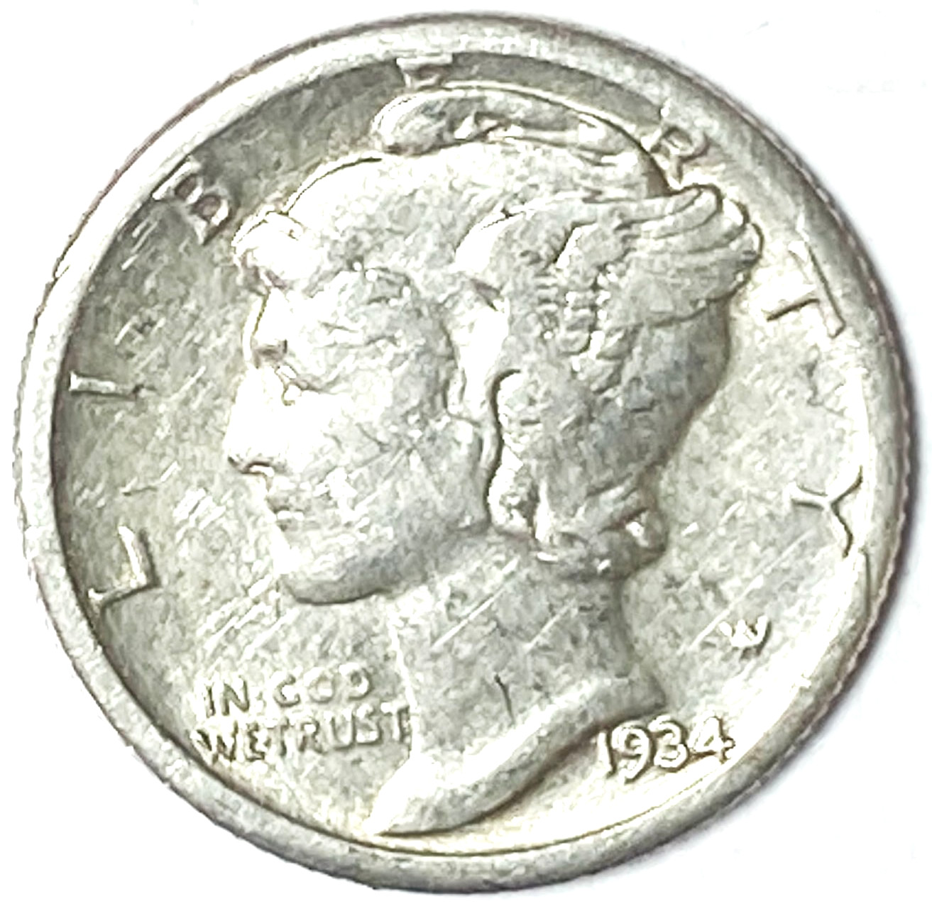 1934 10c Mercury Silver Dime Rare Ten Cents Philadelphia
