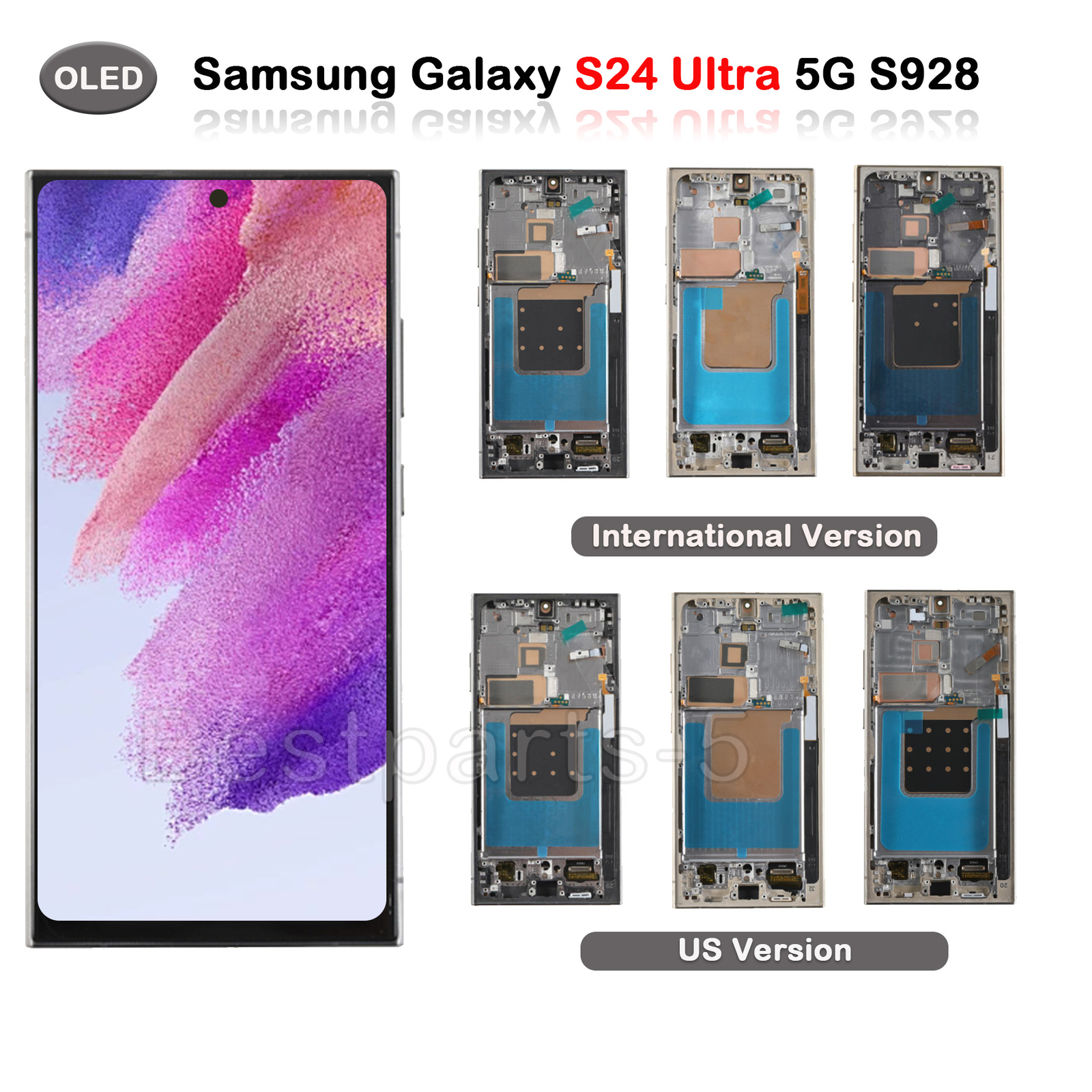 Samsung Galaxy S24 Ultra 5G S928B/E/U/W OLED Display LCD Screen Frame Assembly