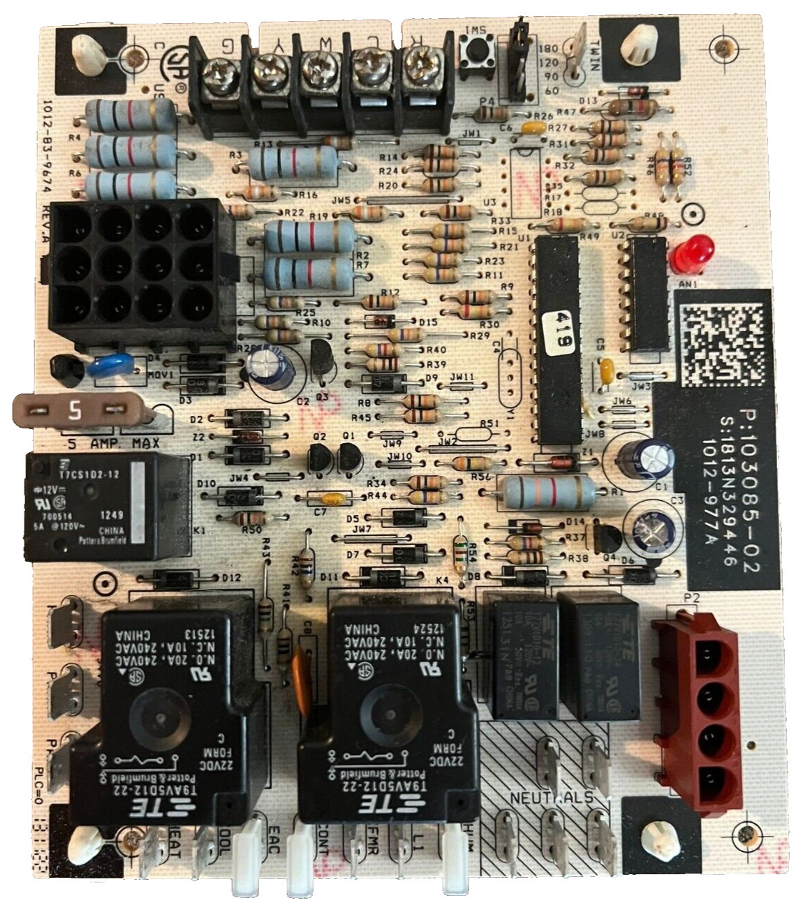 1012-977A GUARANTEED WORKING Furnace Control Board 103085-02