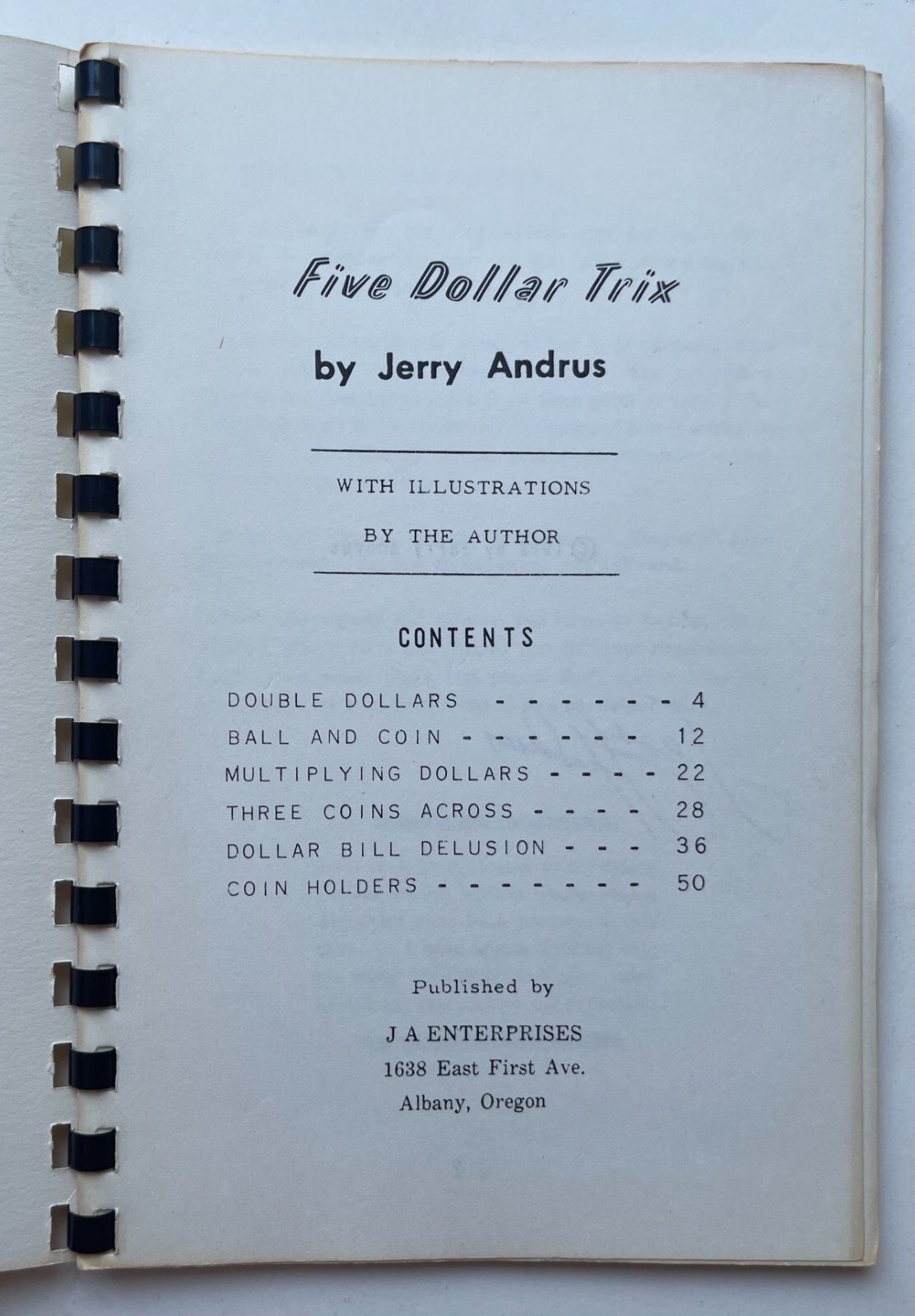 "Five Dollar Trix" (1973) by Jerry Andrus - SIGNED