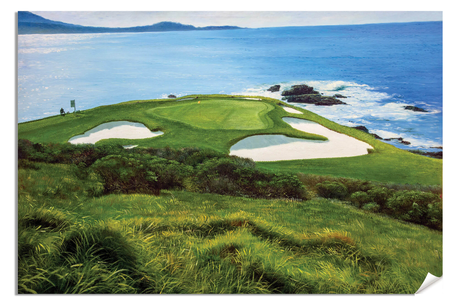 Pebble Beach Golf Links Club 7th Hole 7 Course Wall Art Print Pebblebeach Pro Am
