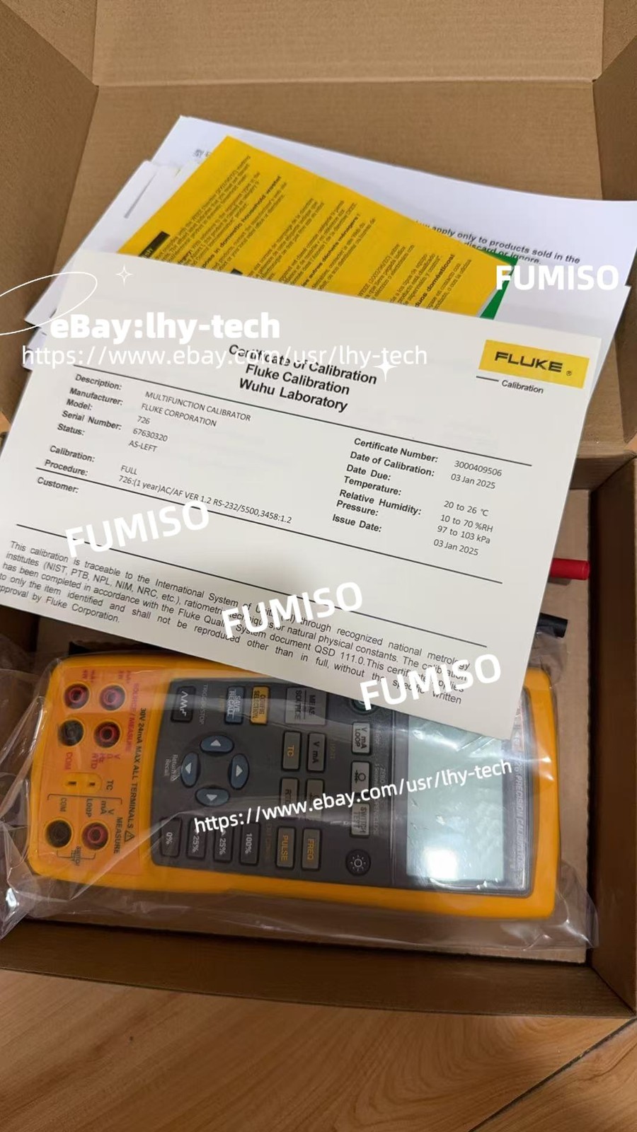 Fluke 726 Multifunction Process Calibrator Calibrated /stock/lhy