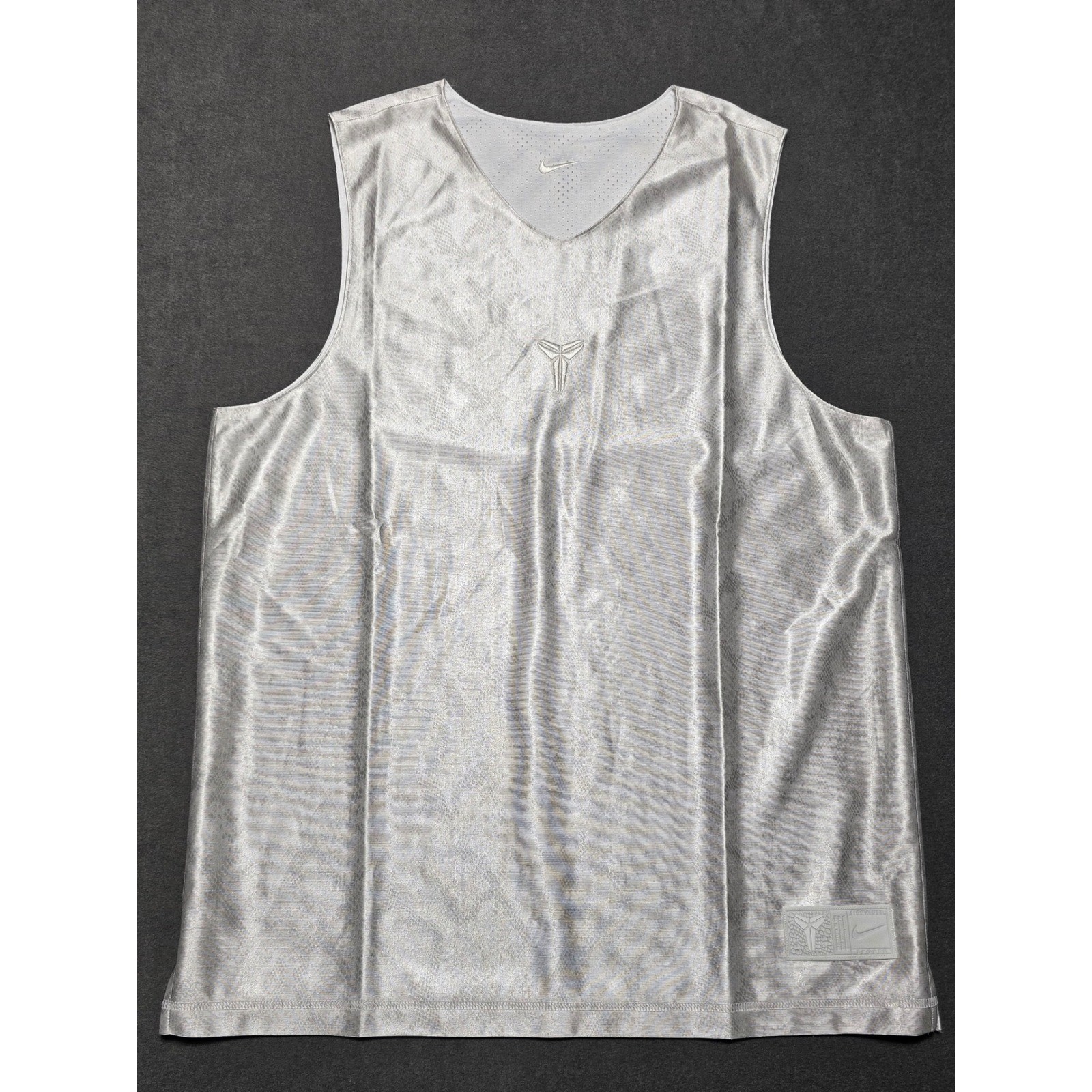 Nike Kobe Mamba Reversible Basketball Jersey Silver White Loose Fit Mens L