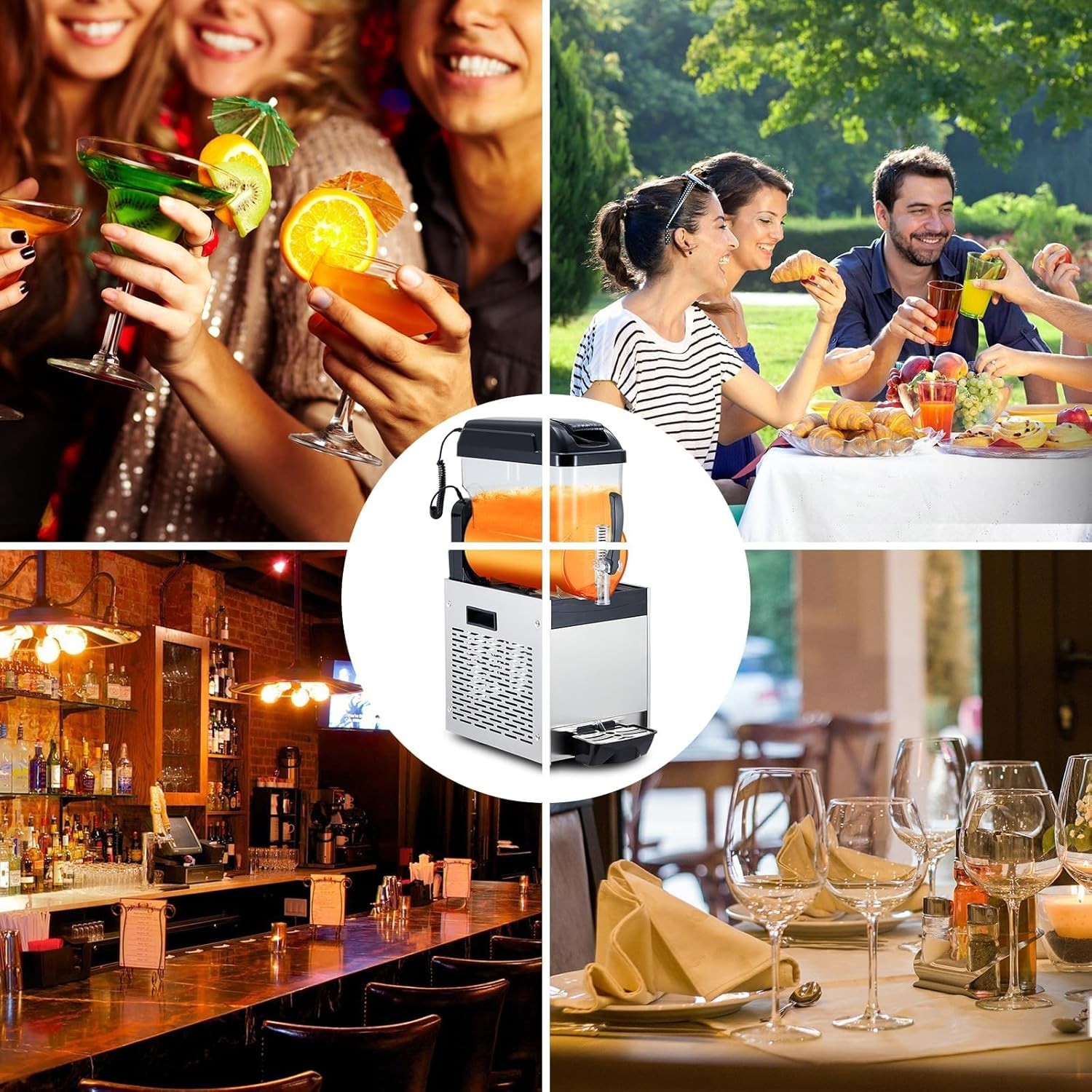 Stainless Steel 12L Frozen Drink Maker, 500W Commercial Grade for Restaurant