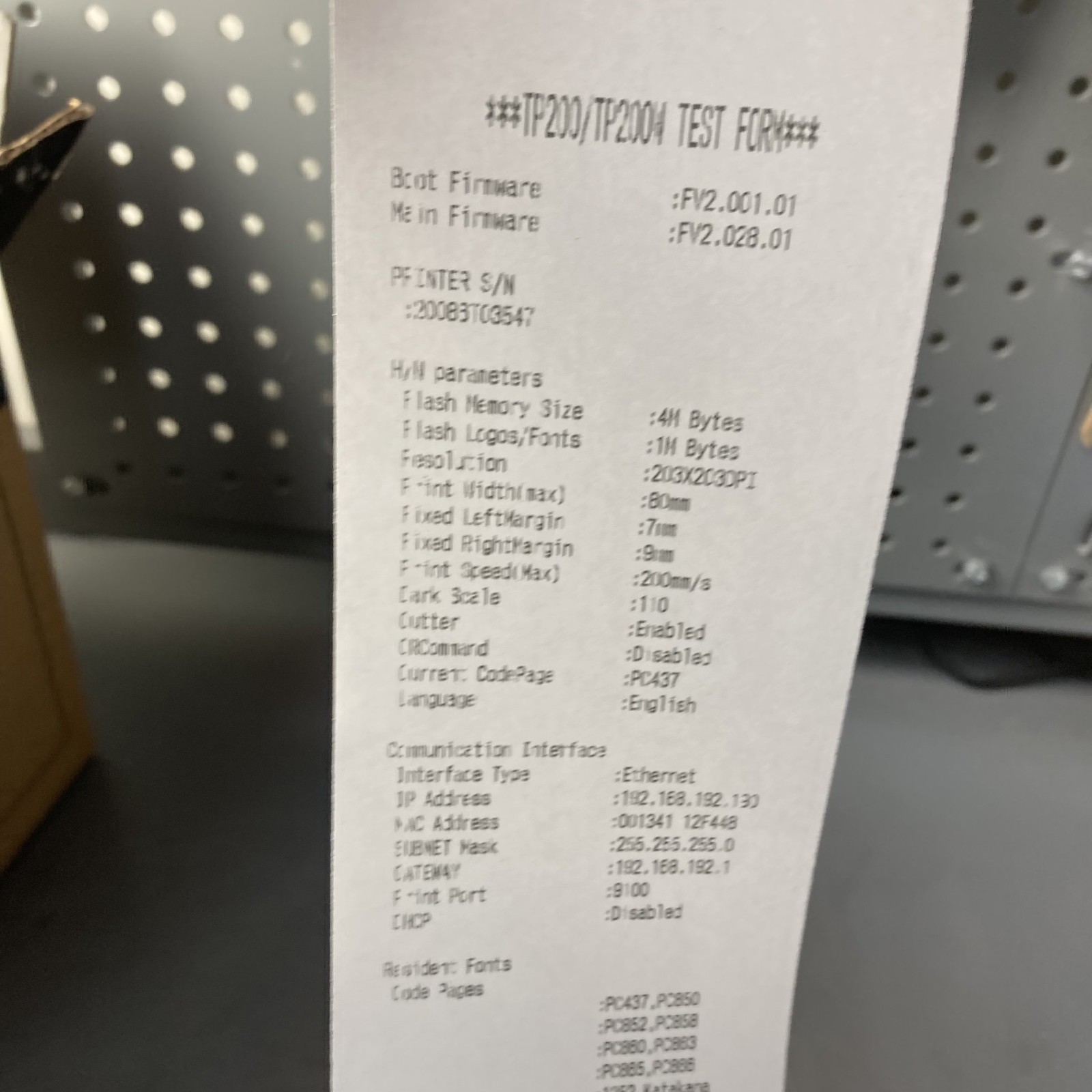 Toast Flex POS TP200 Thermal Receipt Printer With Power Cable