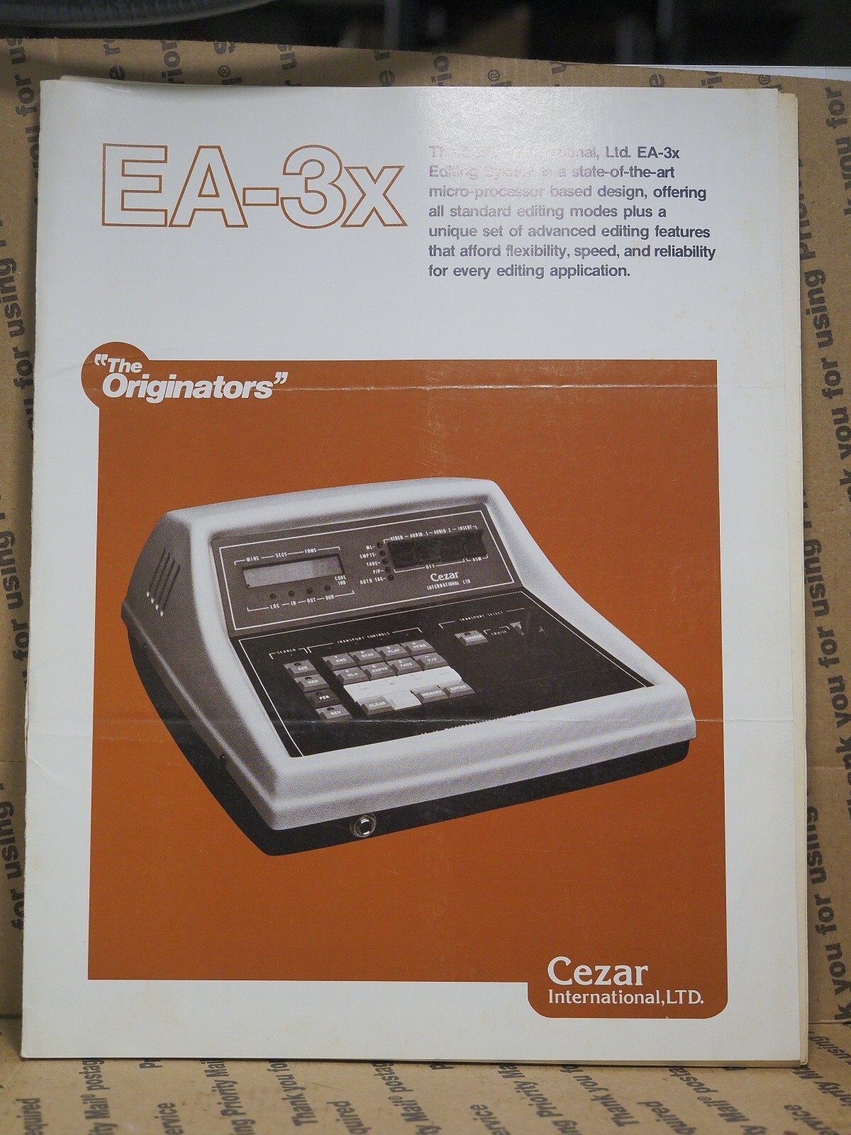 EA-3x Cezar The Originators video Editing System factory Manual used bx267