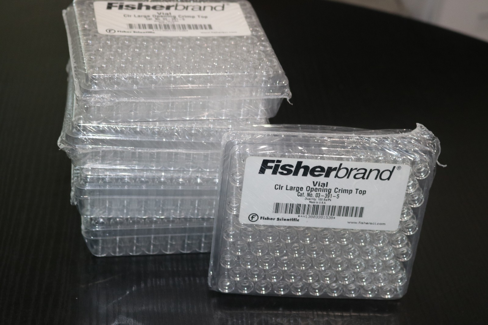 500 Fisherbrand 11 mm Glass Wide Opening Crimp Top Vials 033915