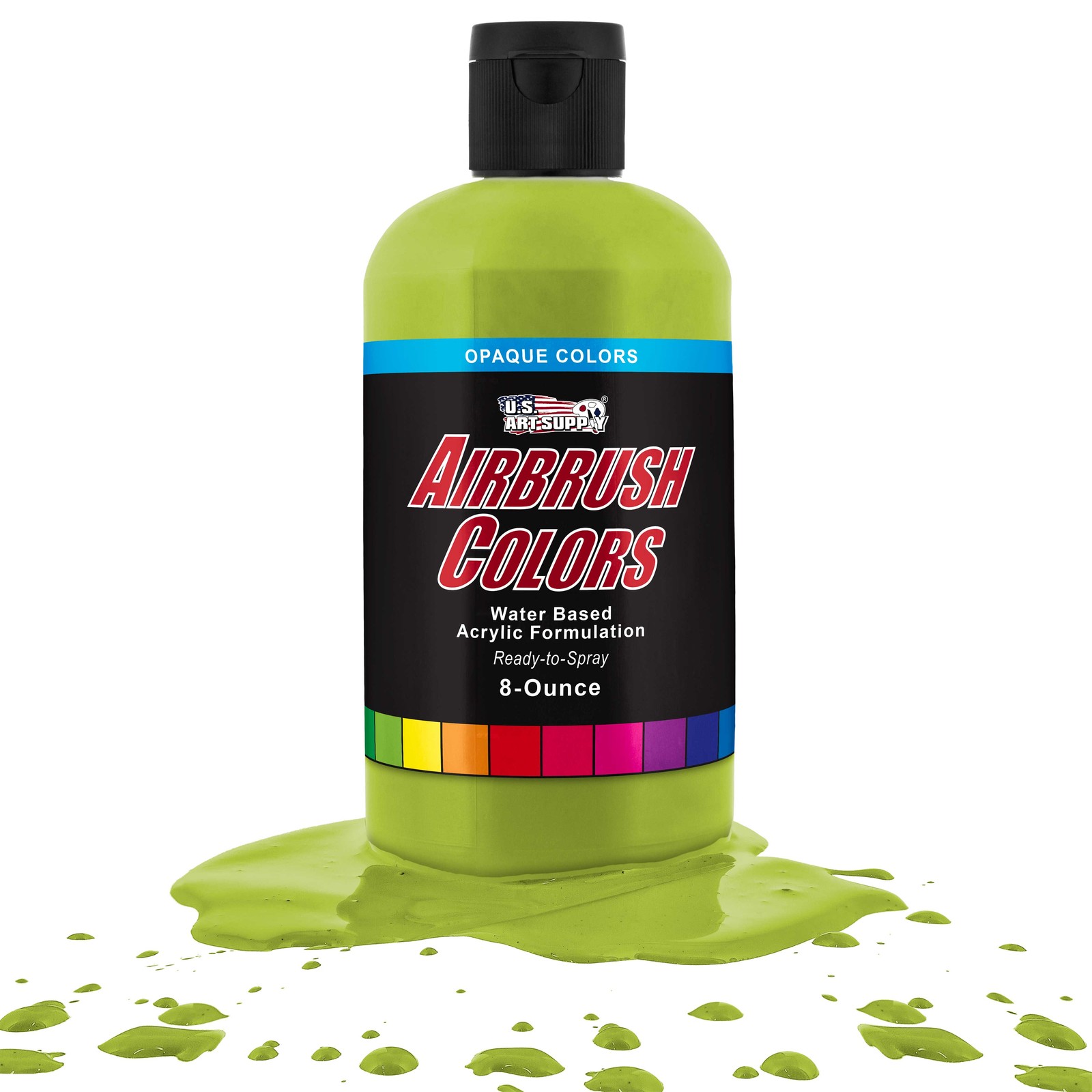 US Art Supply 8-Ounce Opaque Chartruesse Airbrush Paint