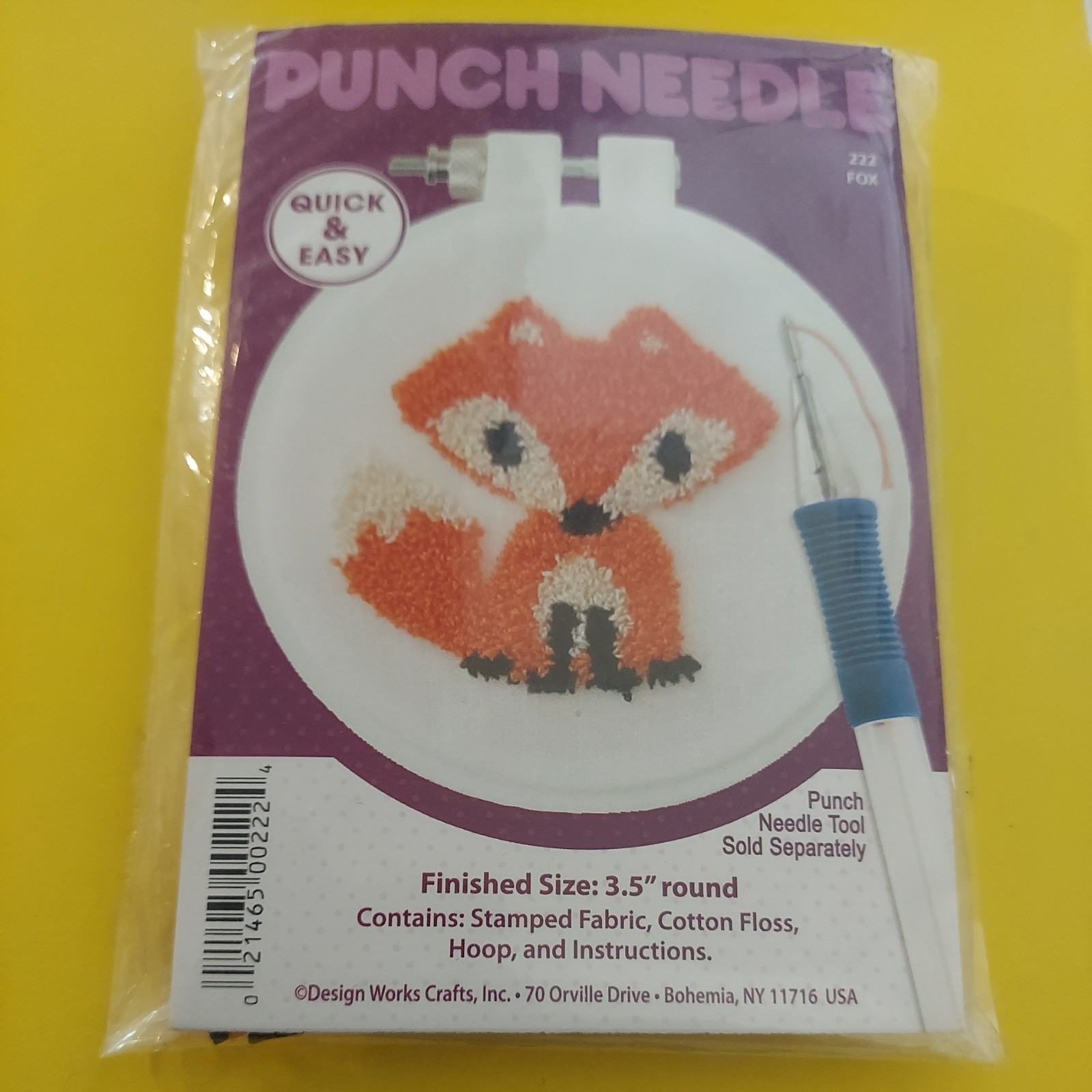 DIY Design Works Fox Woodland Punch Needle Craft Kit
