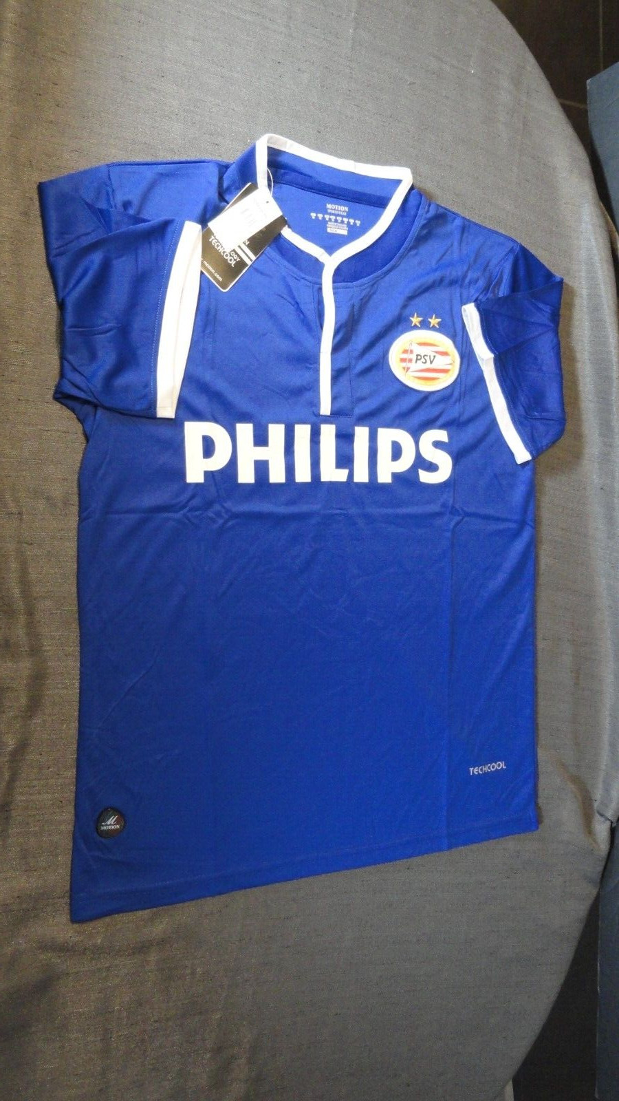 NEW PSV EINDHOVEN NETHERLANDS SOCCER TEAM WHTE & BLUE FOOTBALL JERSEY SHIRT M