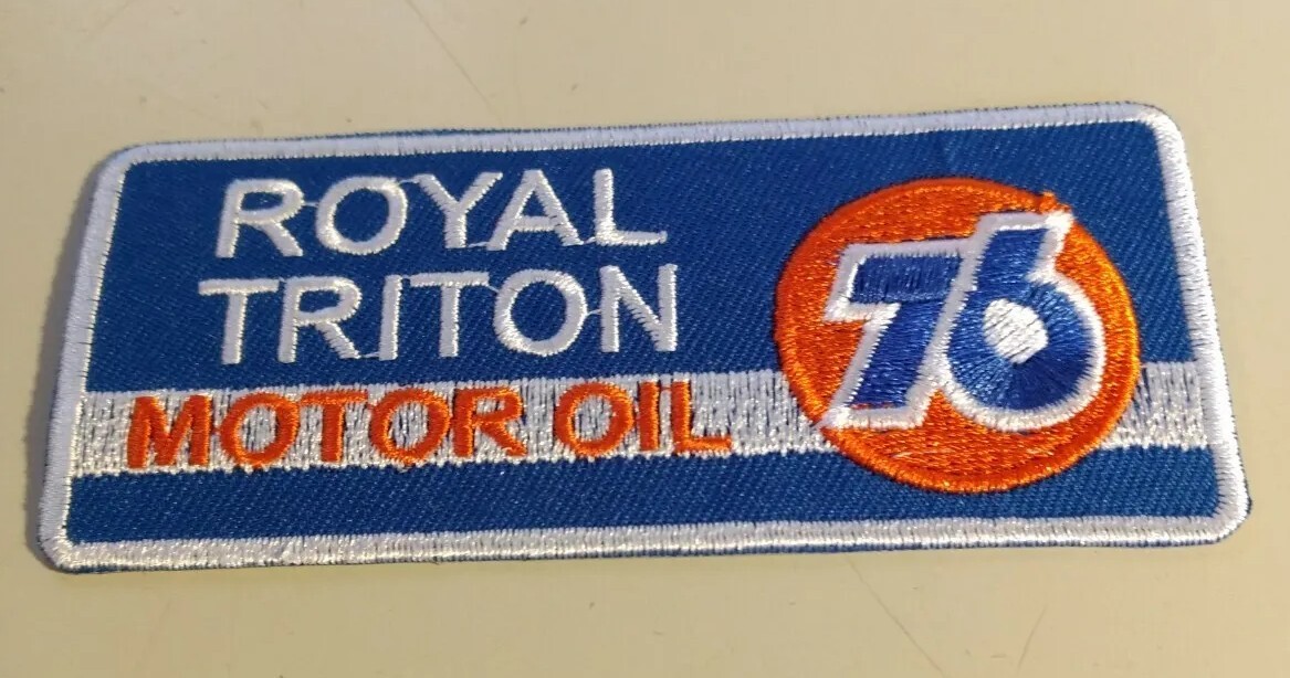 Royal Triton Motor Oil 76 Logo Embroidered 1.75 Inch X 4 Inch Advertising Patch