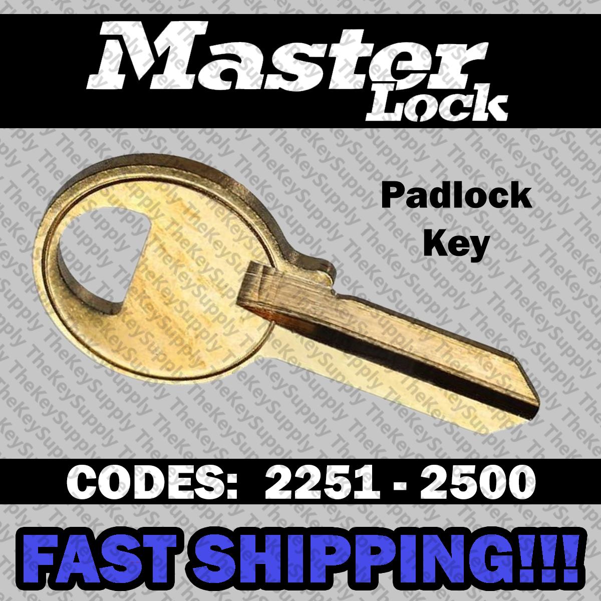 Master Lock Padlock Replacement Key Cut to Your Code 2251 - 2500