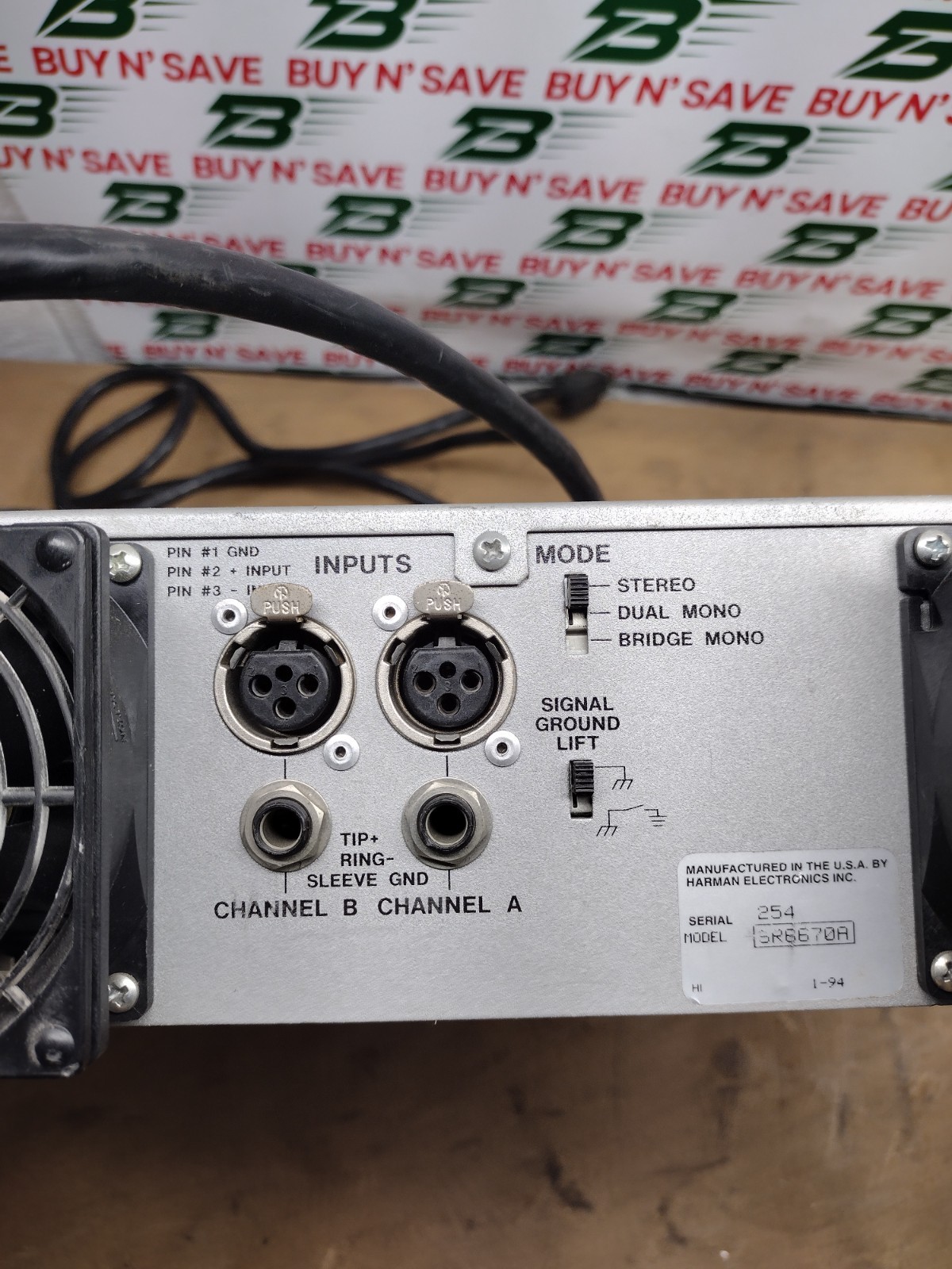 JBL Power Amplifier SR 6670A - Powers On - Rack Mountable - USED