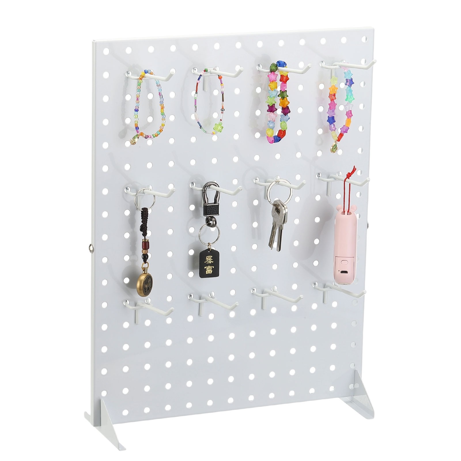 17" x 13" Pegboard Display Stand Metal Retail Display Racks White
