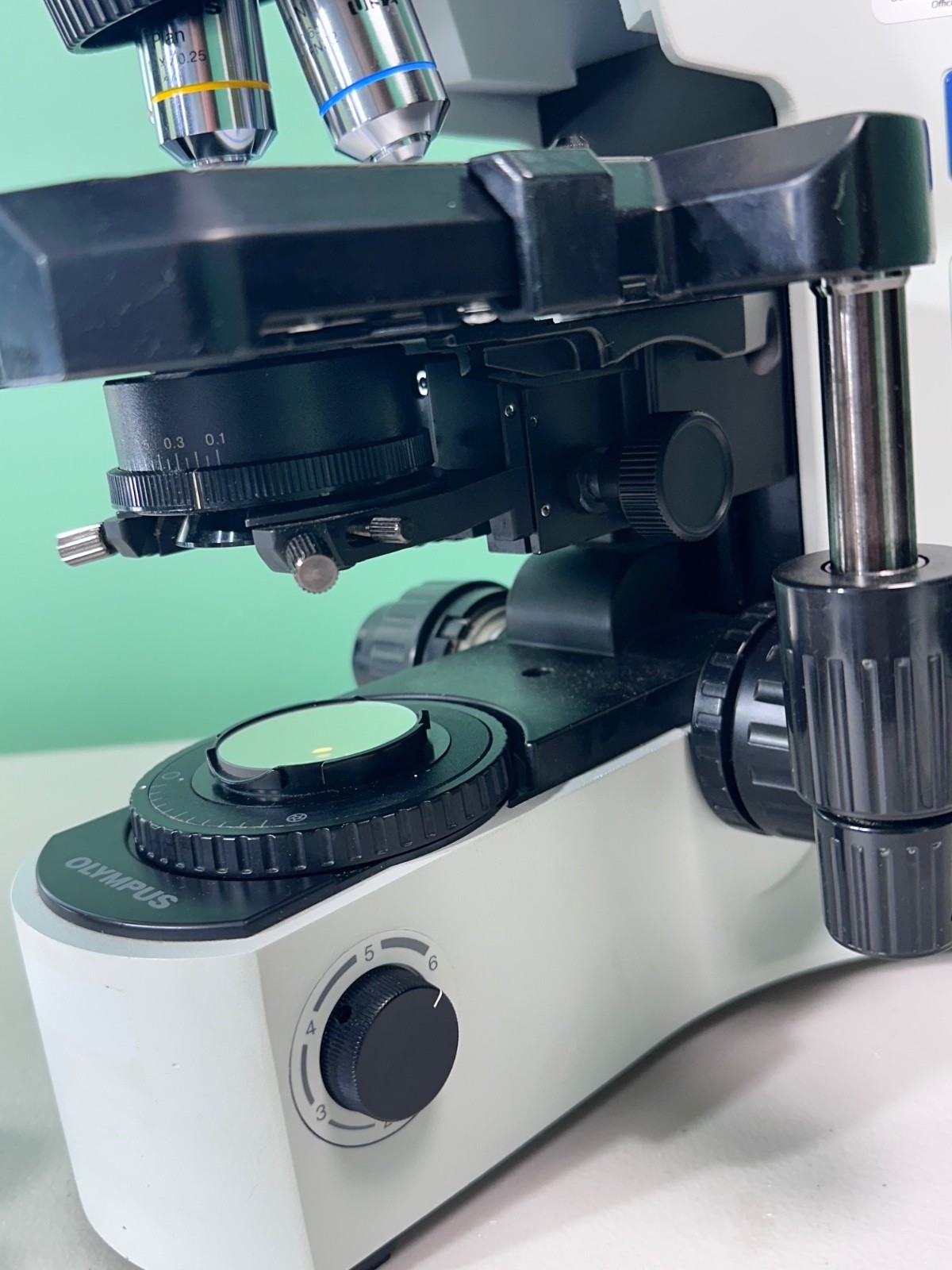 NICE Olympus BX41 Microscope with 3 Objectives, Ergonomic Tilting Head