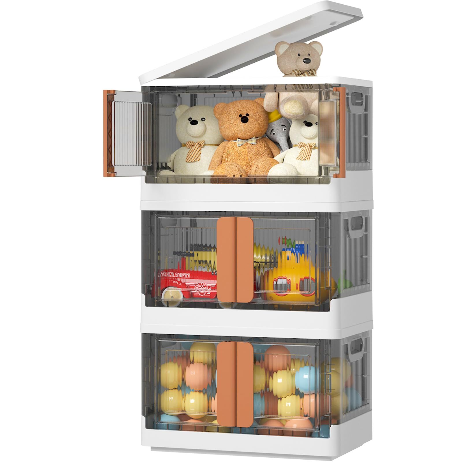 HAIXIN STORAGE BINS WITH LIDS COLLAPSIBLE AND STACKABLE - WHITE