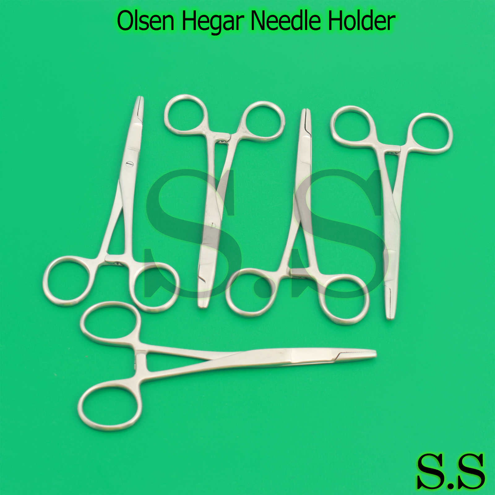 Total of Ten Olsen Hegar Needle Holder With Scissor 5.5"