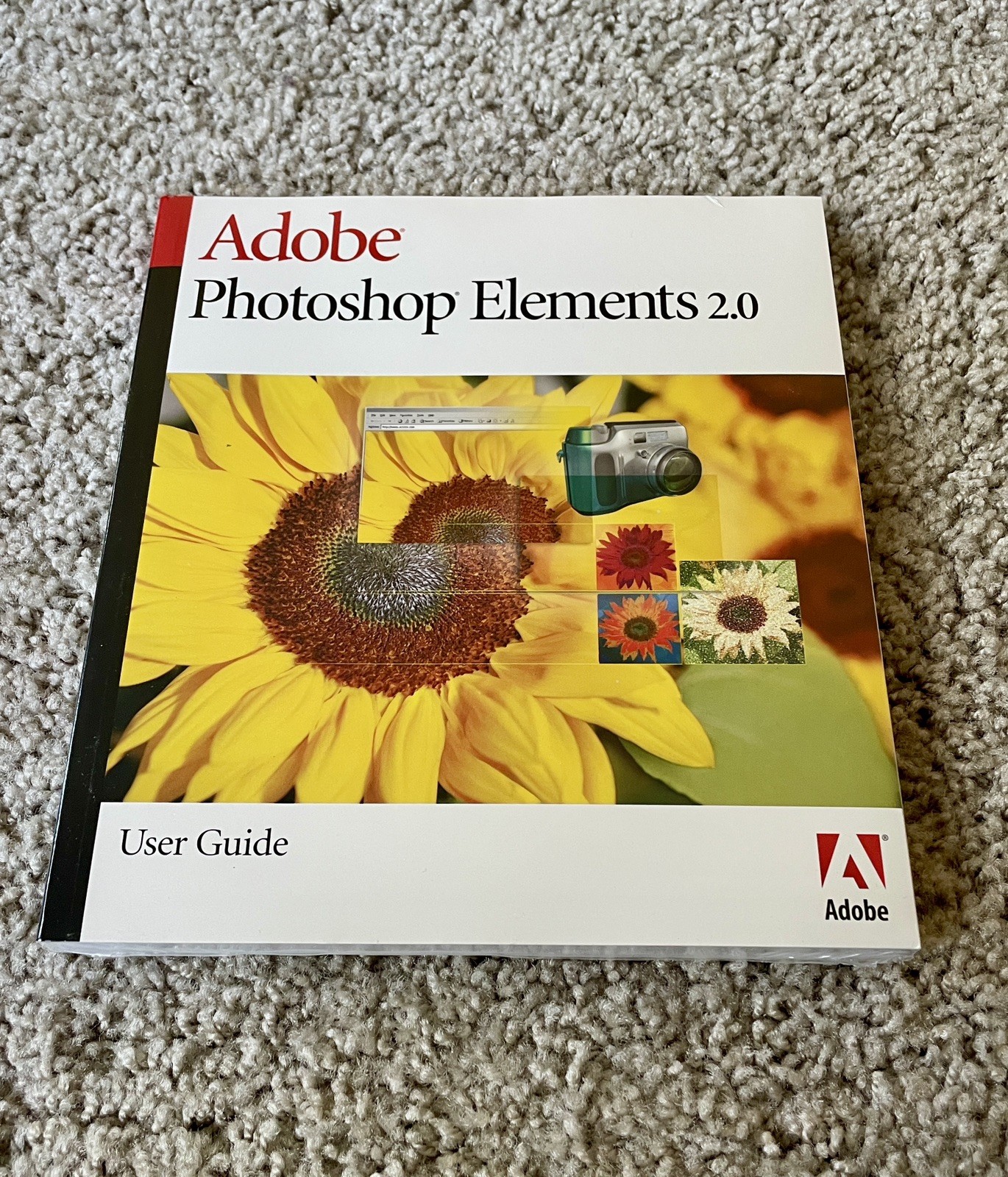 ADOBE PHOTOSHOP ELEMENTS 2.0 Original Box, Manual, CD with Serial Numbers