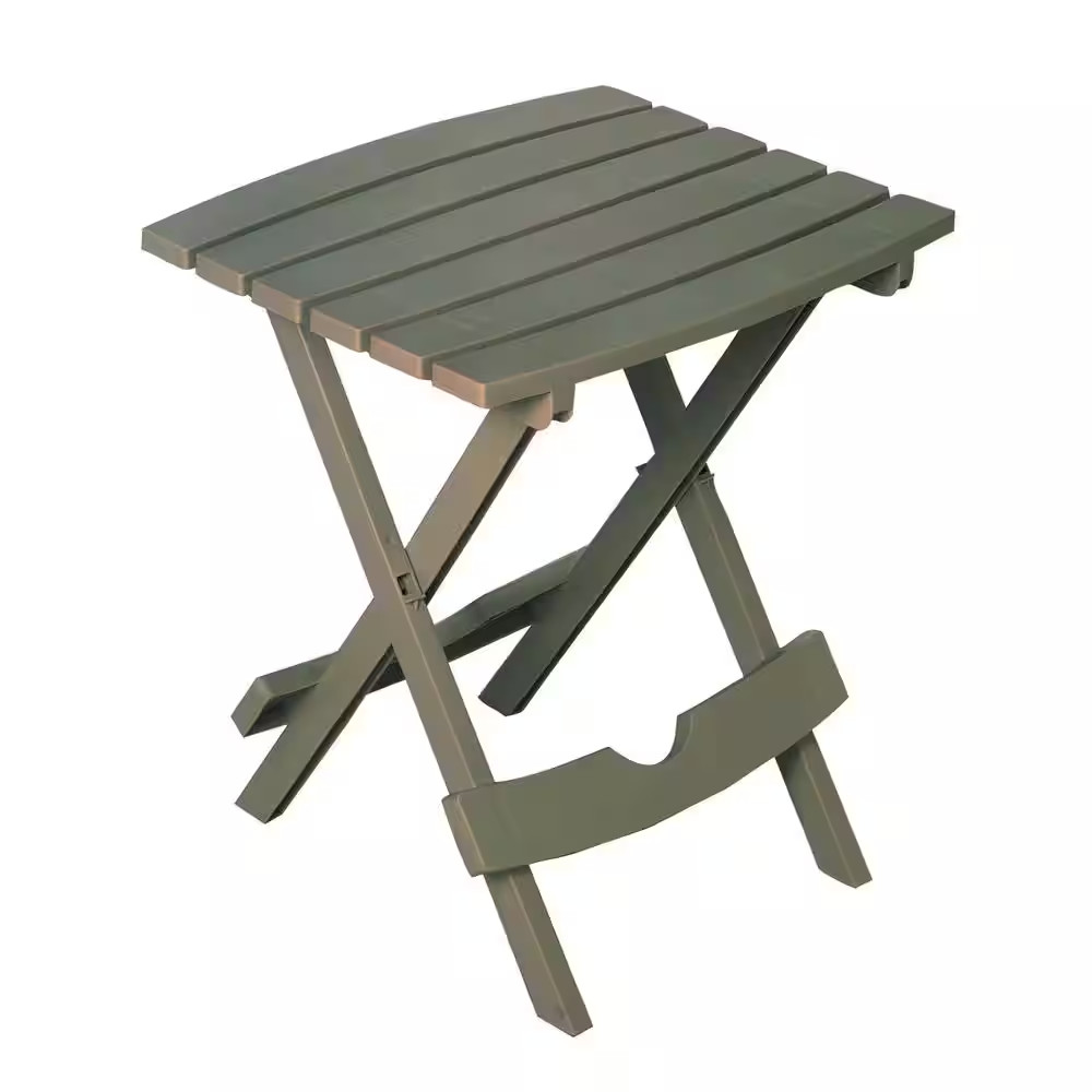 Quik-Fold 20 In. Resin Gray Square Patio Side Table Free Shipping New
