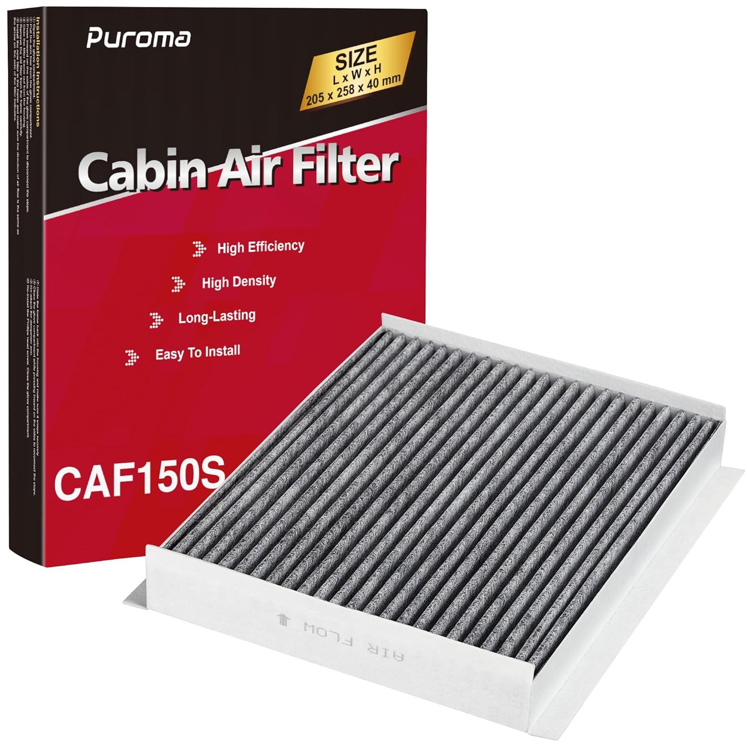 Puroma Cabin Air Filter with Activated Charcoal Layer, Replacement for CF12150,
