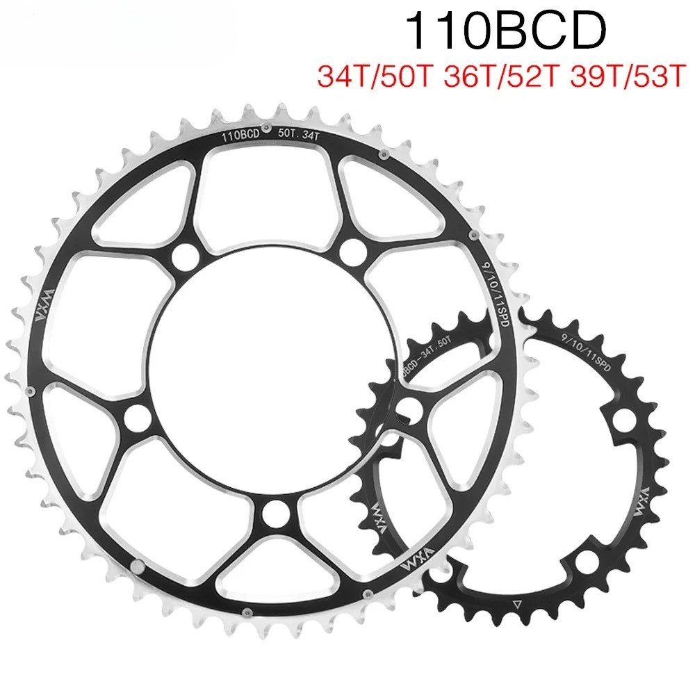 Folding Bike Double Chainring 110BCD 34T 50T 36T 52T 39T 53T Road Bike Crankset
