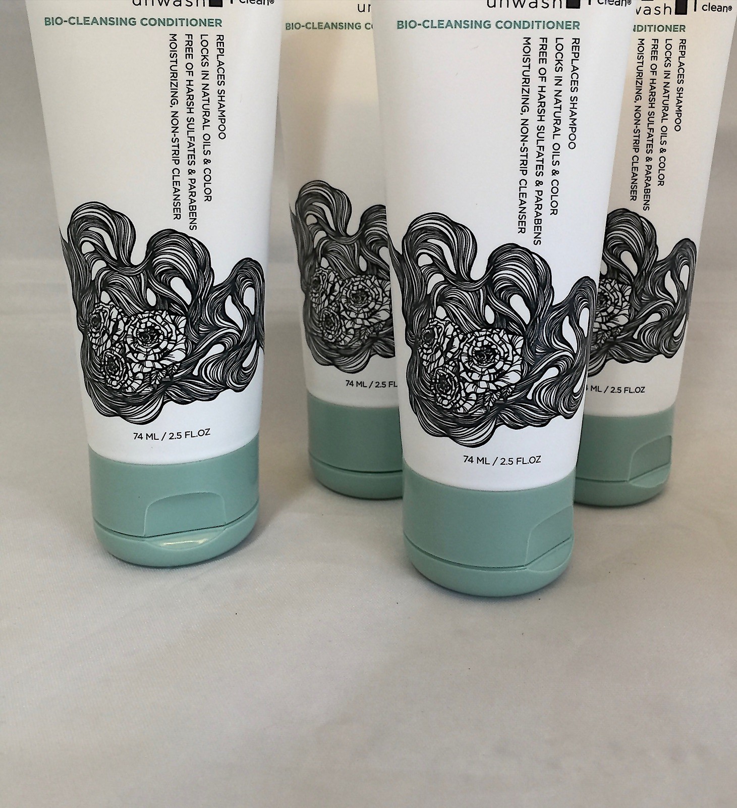 4  Unwash Bio-Cleansing Conditioner  2.5oz Sealed  - Lot of 4 Tubes