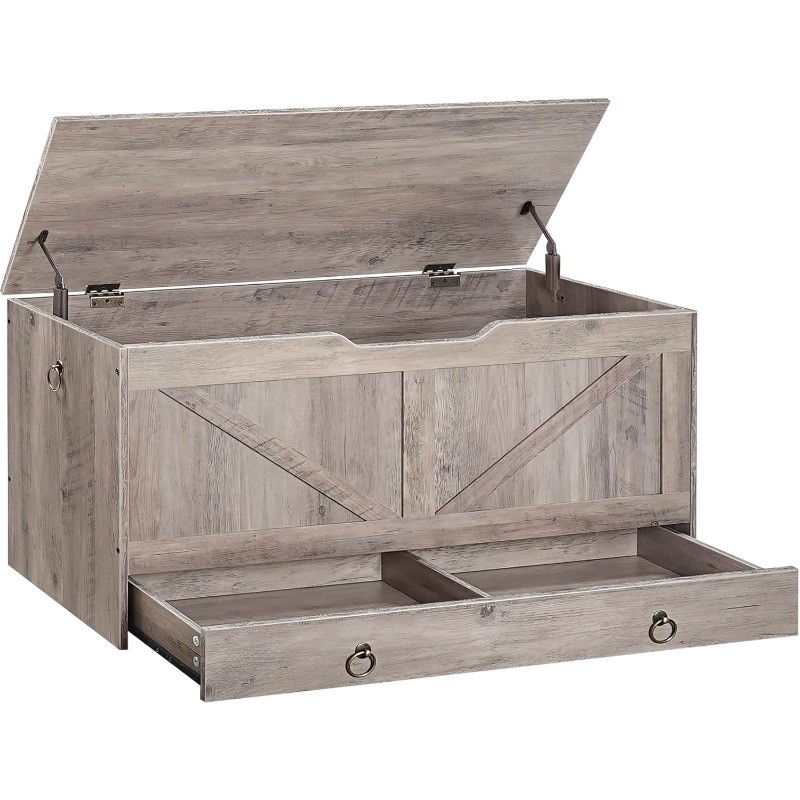Storage Chest, 39.3" Toy Chest with Drawer,Wooden Storage Bench, Sturdy Entryway