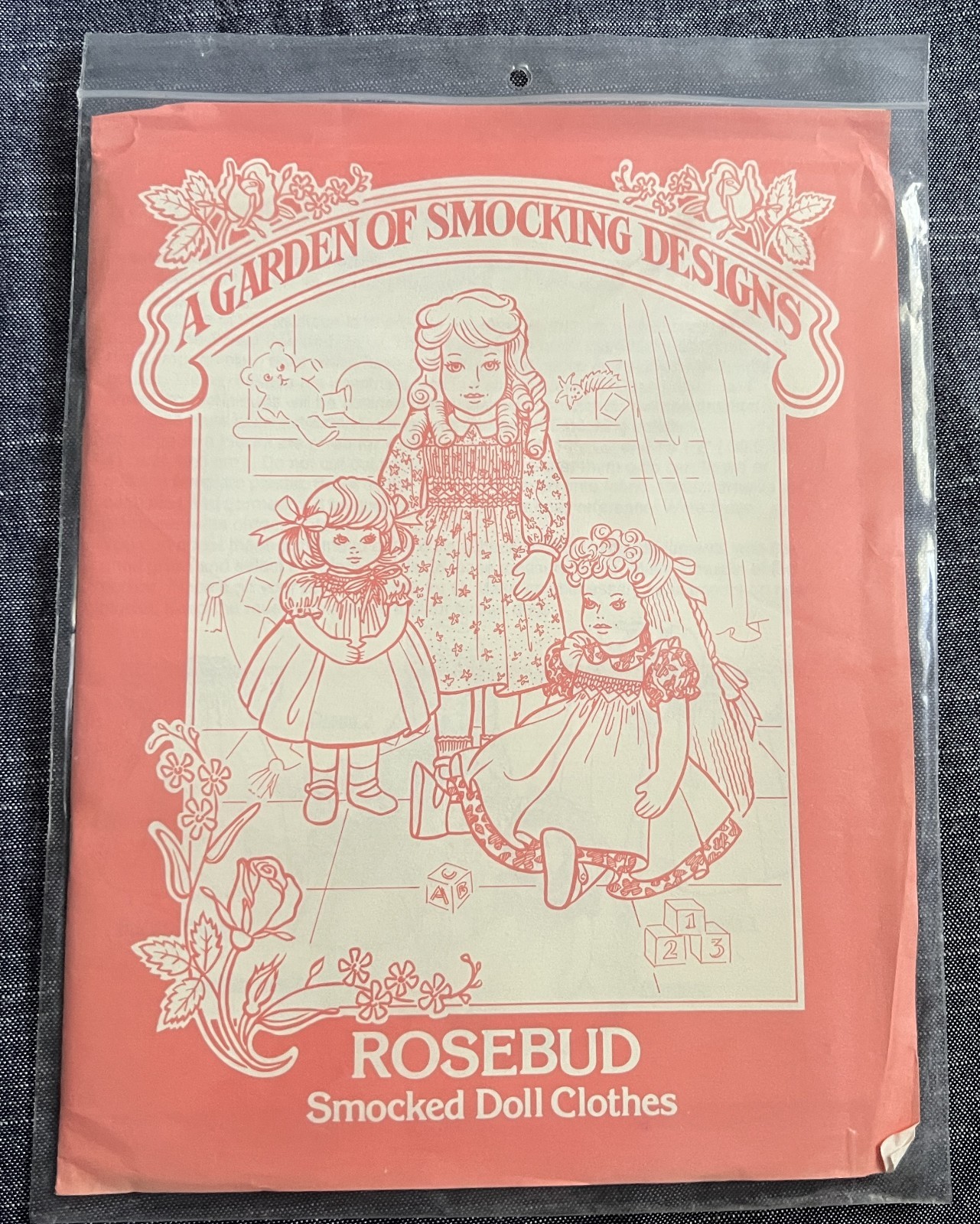 A Garden of Smocking Designs Doll Clothes Pattern Rosebud Dress Pinafore 12-19.5