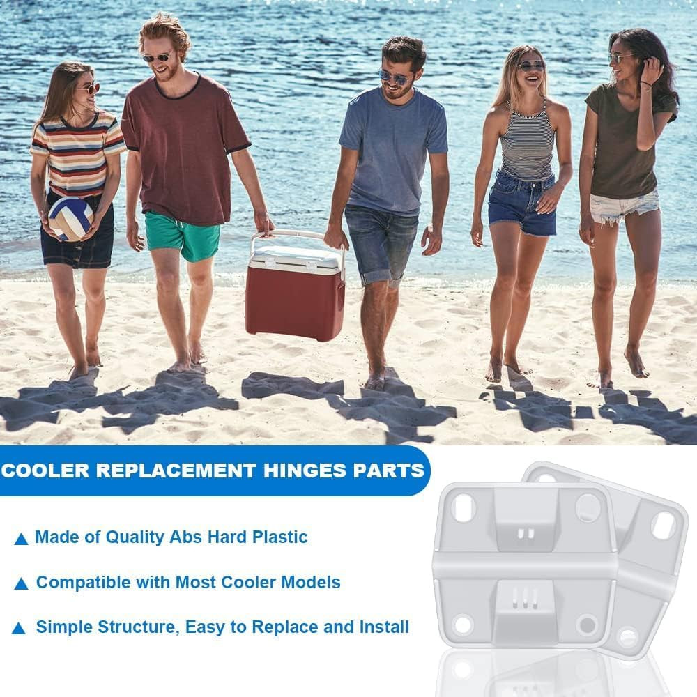 Cooler Replacement Plastic Hinges and Screws Set, Compatible with Coleman Cooler