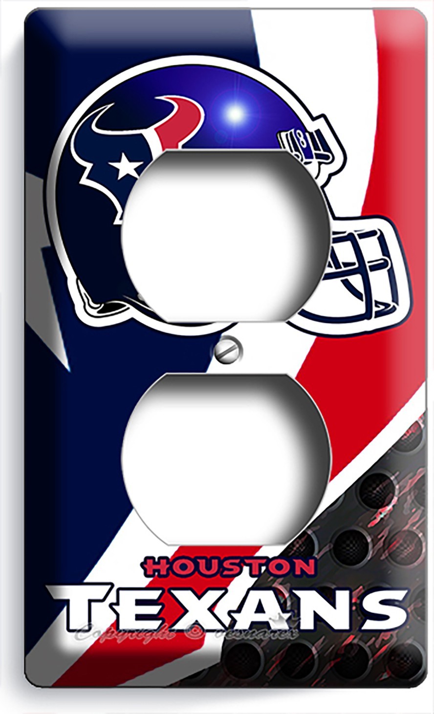 HOUSTON TEXANS FOOTBALL TEAM OUTLET WALL PLATE MAN CAVE SPORT FANROOM ART DECOR