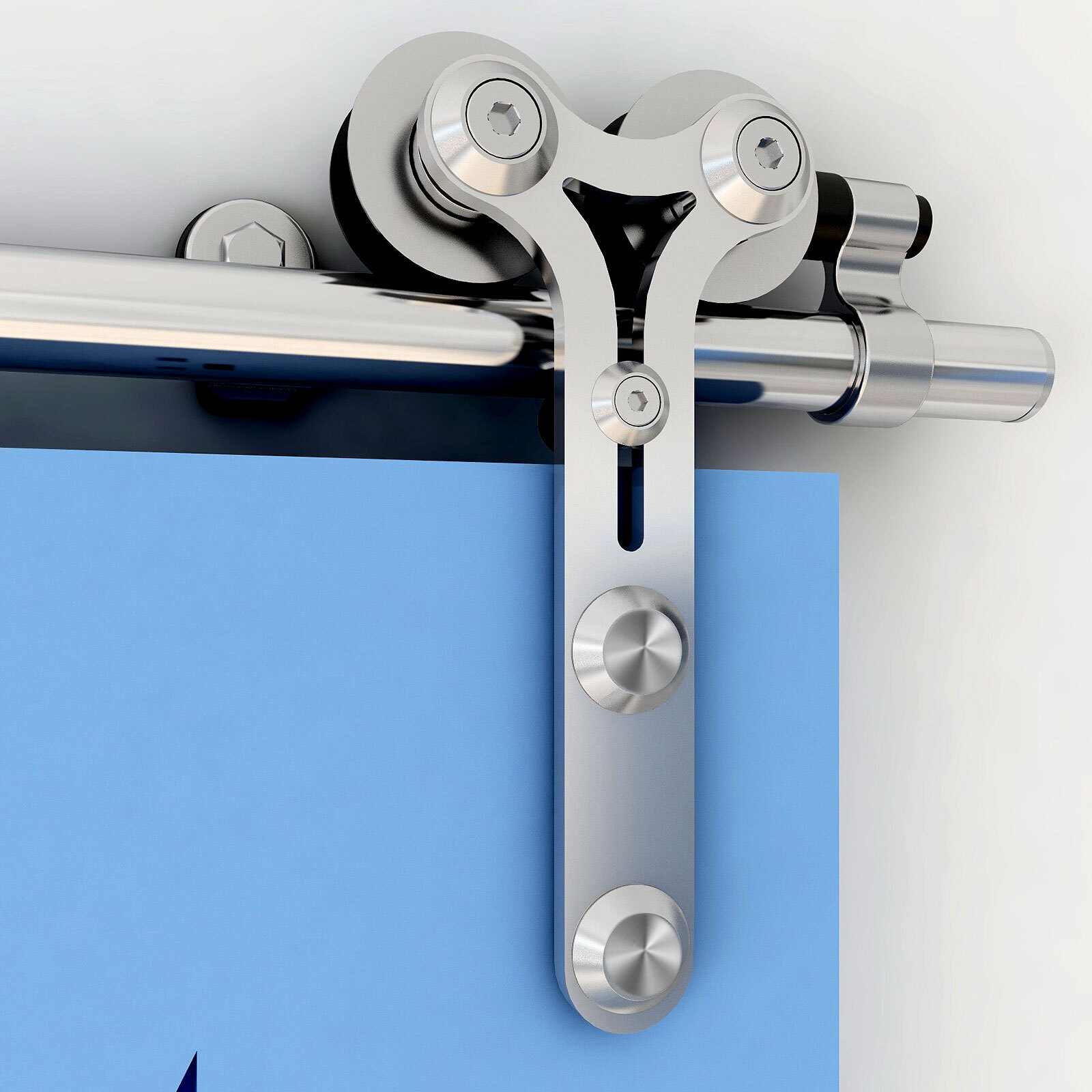 4''-16''Sliding Barn Door Hardware Kit, Stainless Steel for Single Door(Y Shape)