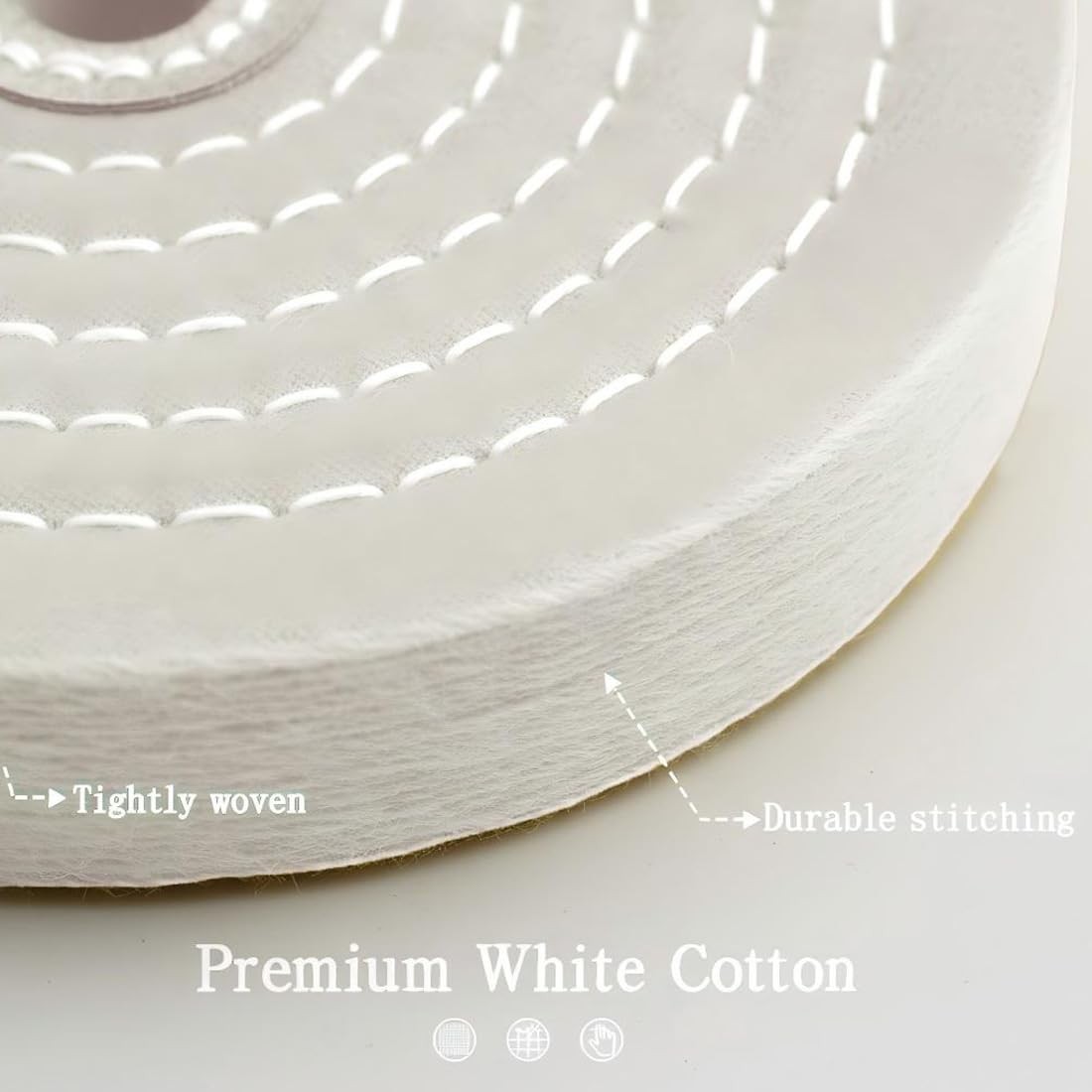 Ply Cotton Buffing Wheel - 1/2'' Arbor Premium Cloth Abrasive Cotton