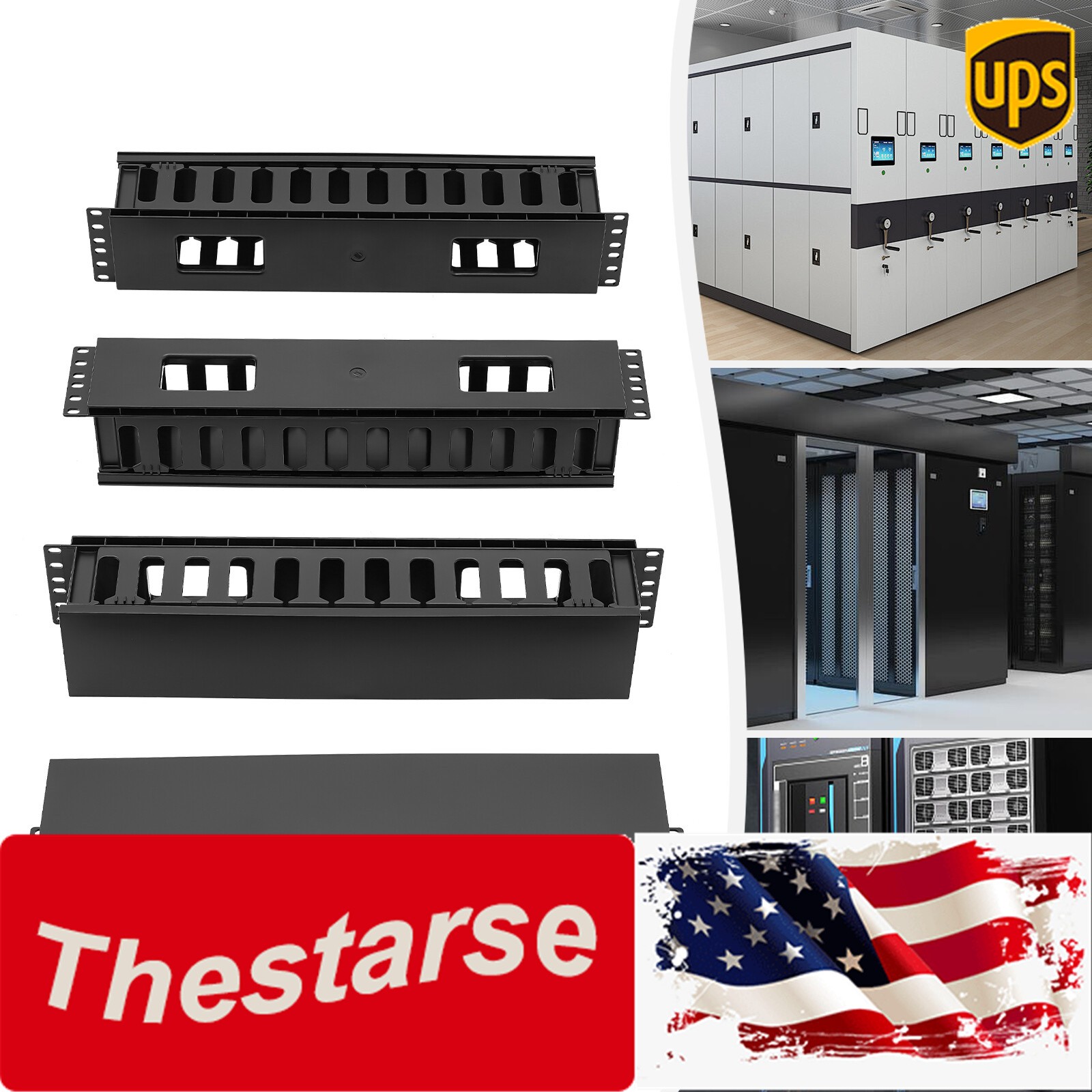 4pcs Horizontal Rack Mount Cable Management Cable Organizer Cable Raceways