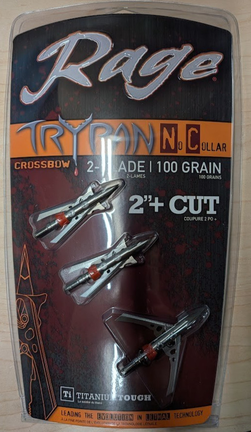 @NEW@ 3pk. Rage Trypan NC 100 Crossbow Expandable Broadheads no collar