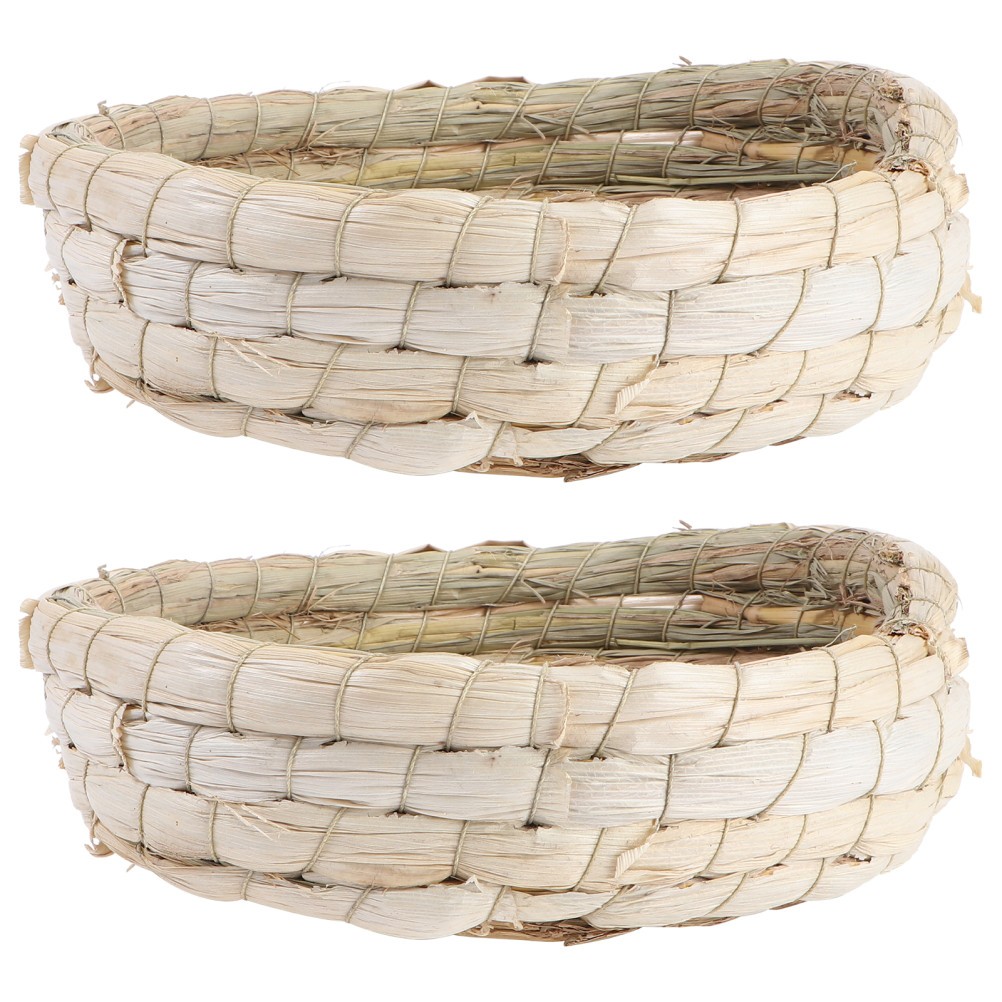 2Pcs Durable Coffee Pet Bird Nests Natural Corn Husk Breeding Houses