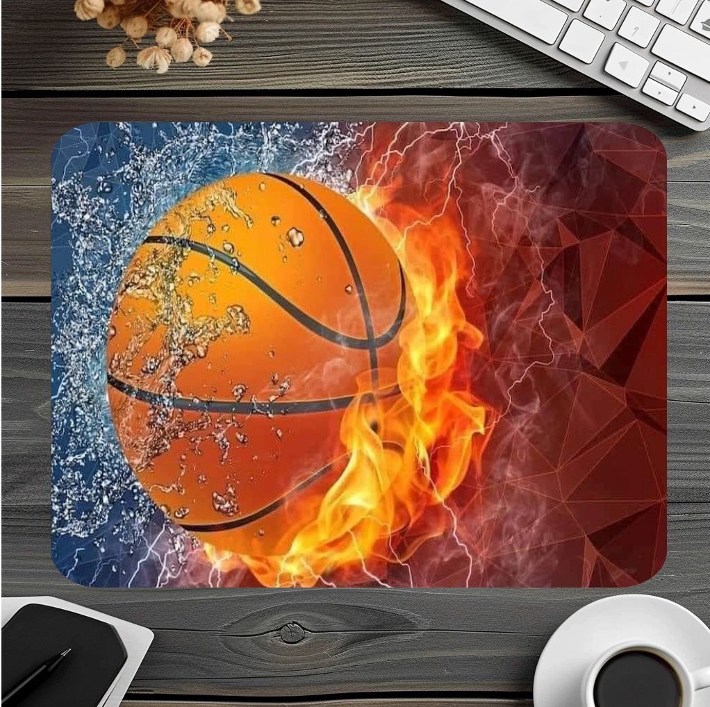 Basketball Water/Flames Mouse Pad