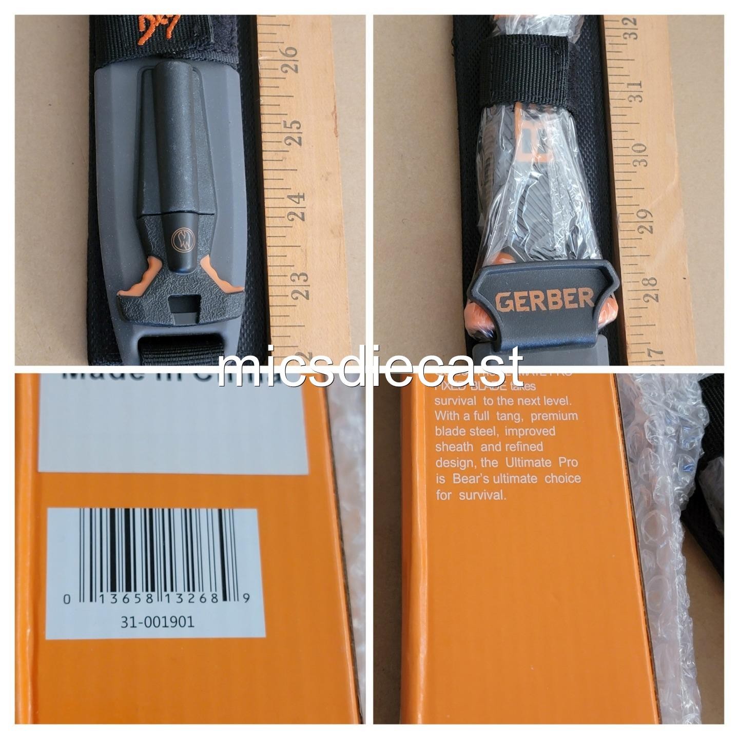 Gerber Bear Grylls One Handed Serrated Hunt Knife Camping Survival Sheath NIP