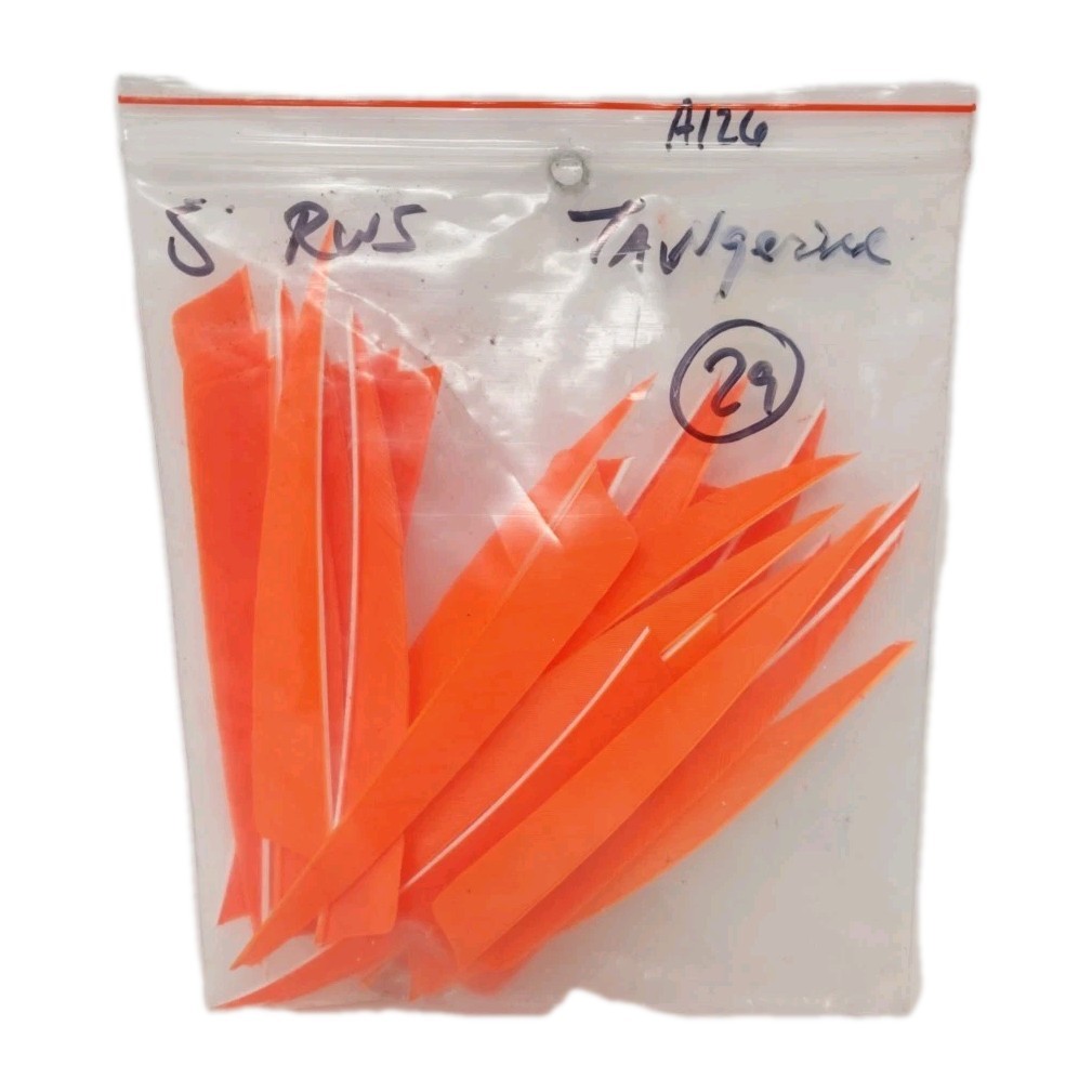 29 Count Archery Arrow Feathers 5" Right Wing Shield: Tangerine Orange