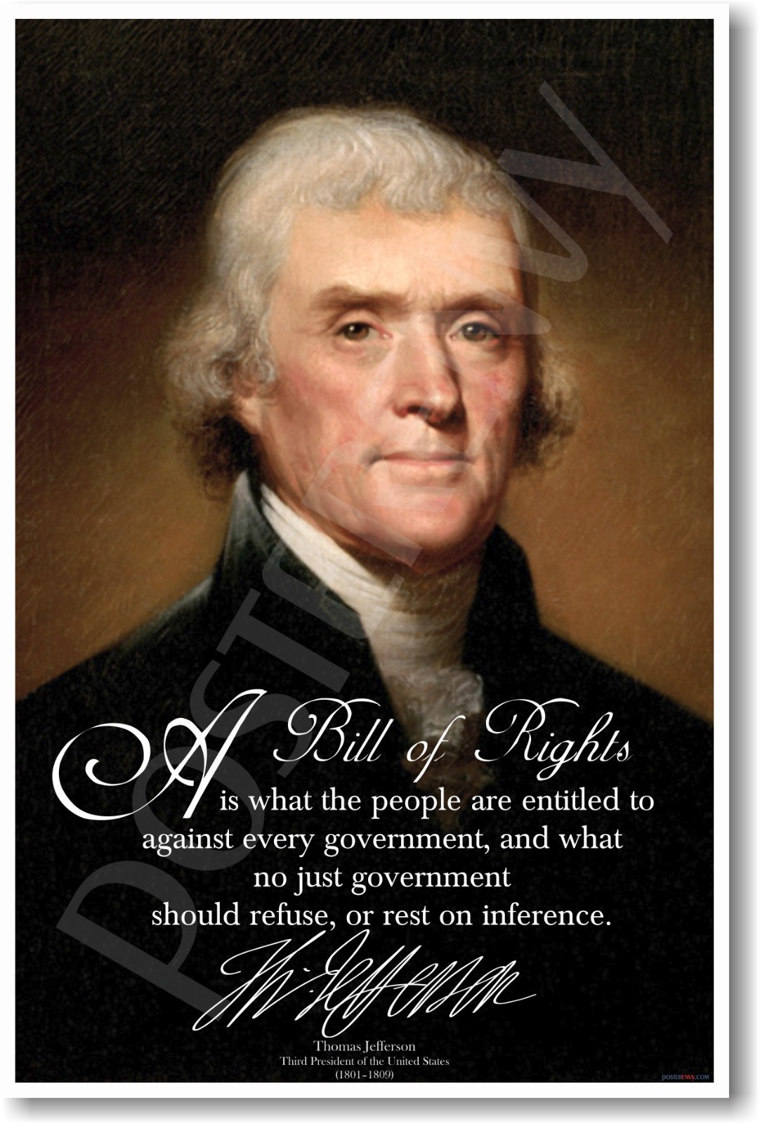 Thomas Jefferson - A Bill of Rights - NEW American History Classroom POSTER